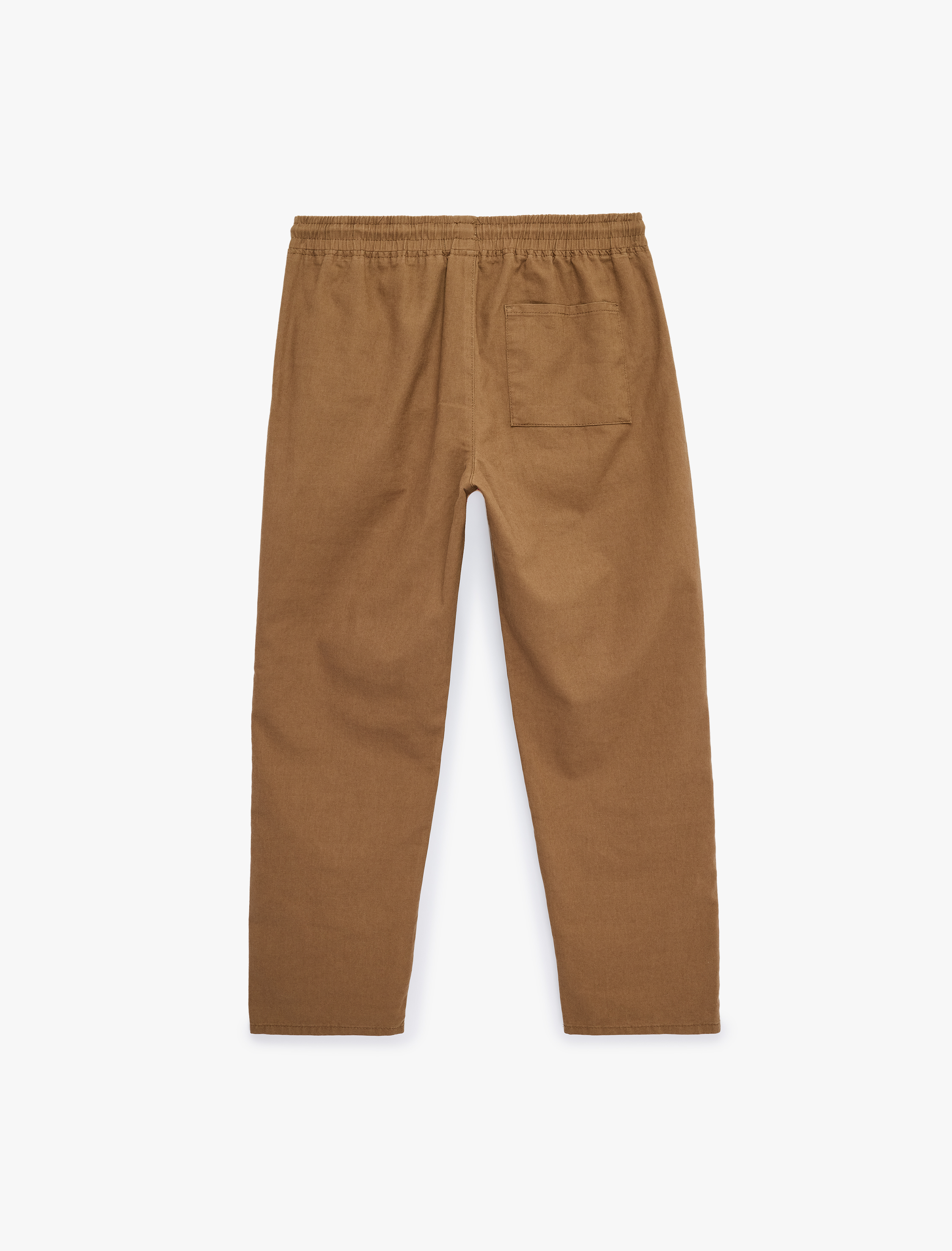   Keten Pamuk Karışımlı Cepli Beli Bağcıklı Pantolon