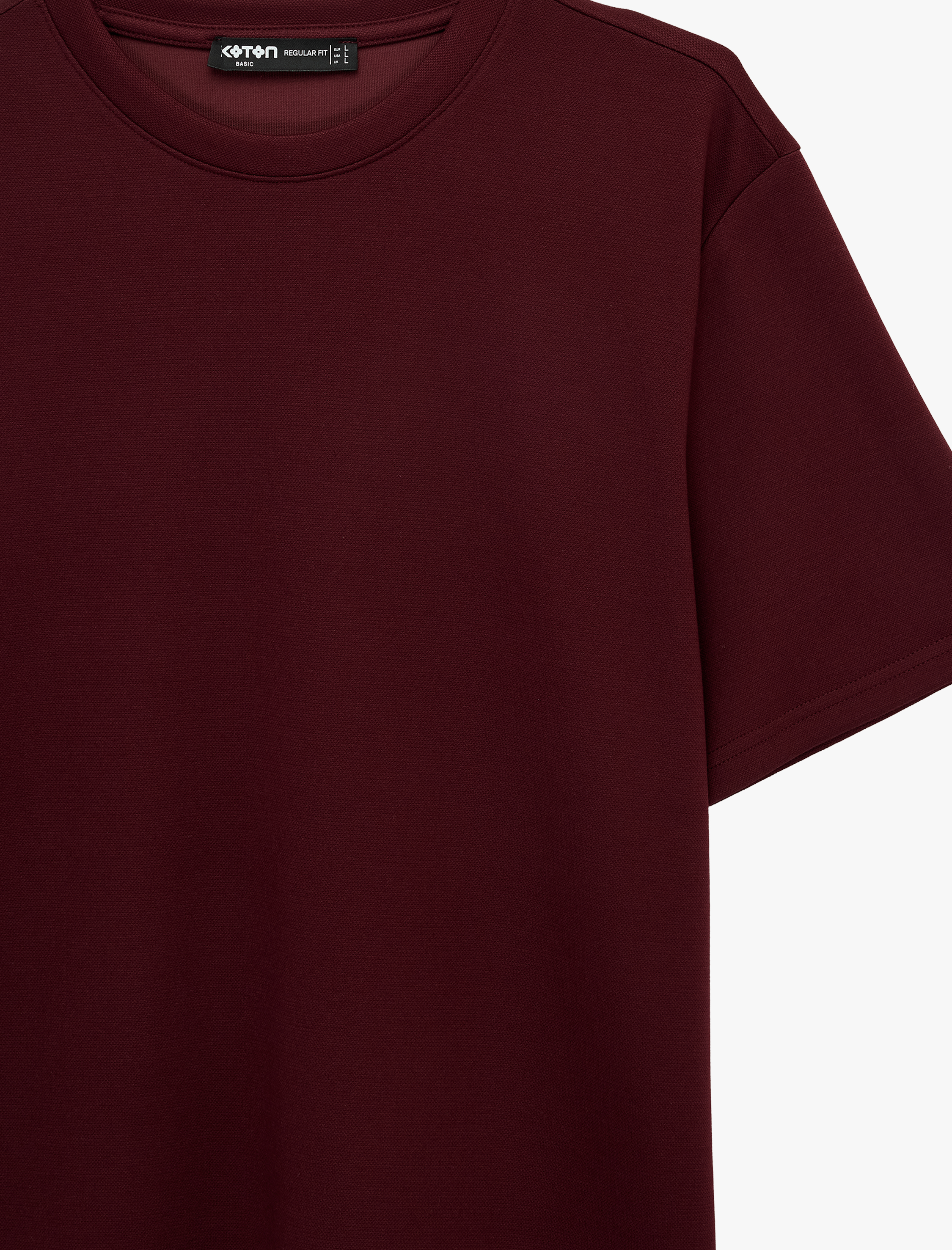   Regular Fit Kısa Kollu Bisiklet Yaka Viskon Karışımlı Basic Tişört