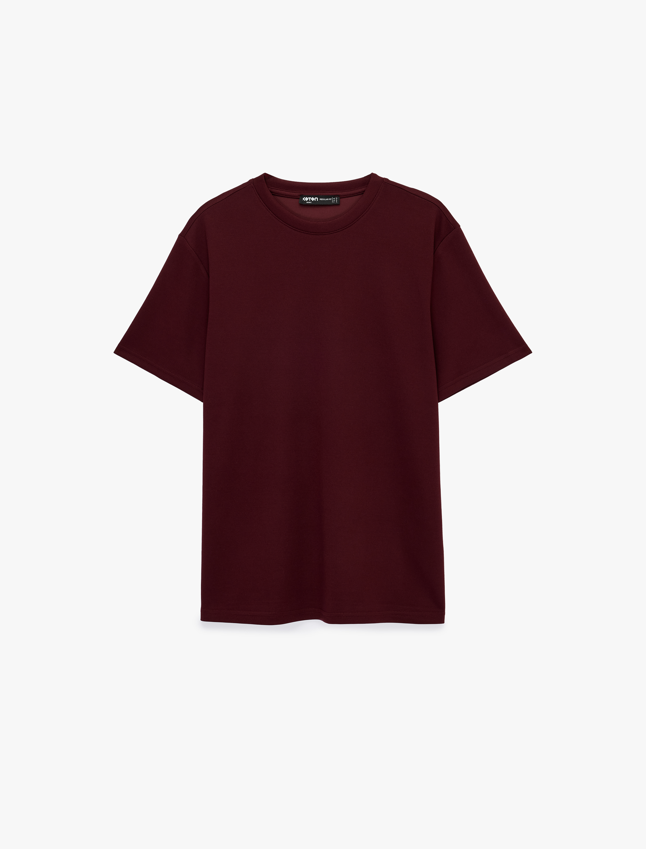   Regular Fit Kısa Kollu Bisiklet Yaka Viskon Karışımlı Basic Tişört