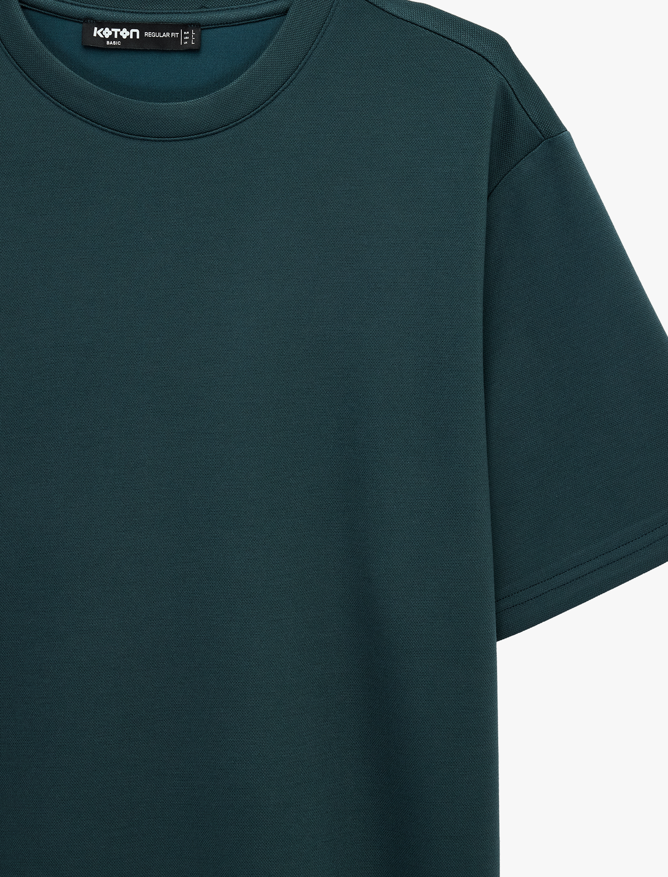   Regular Fit Kısa Kollu Bisiklet Yaka Viskon Karışımlı Basic Tişört