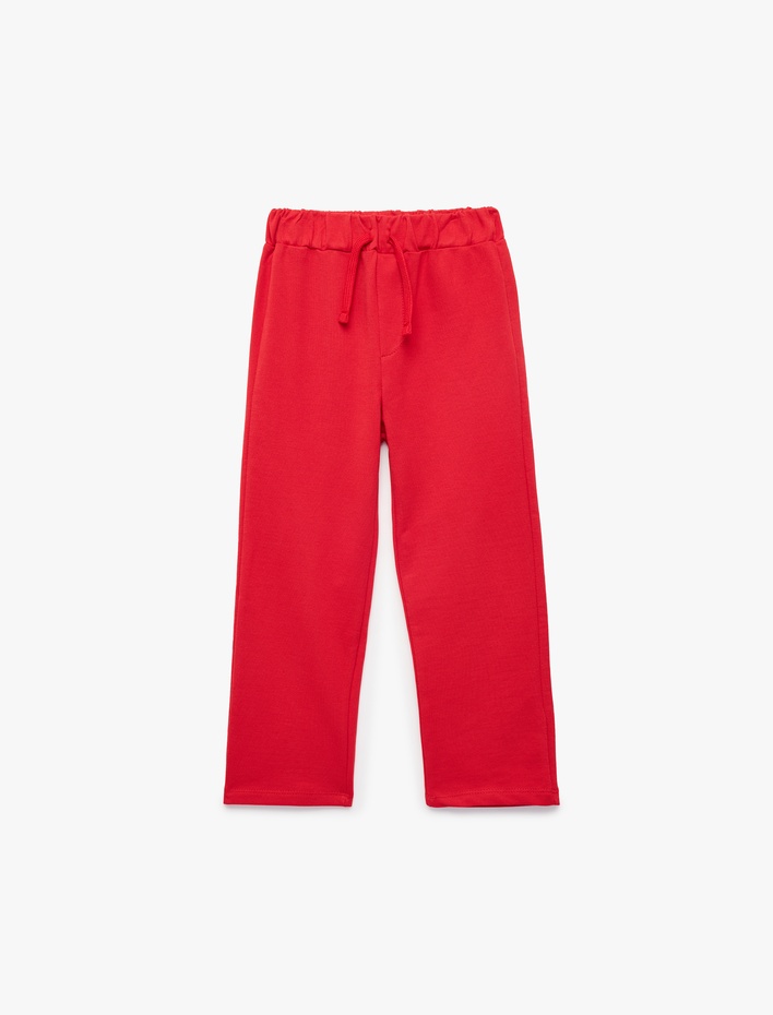 Erkek Bebek Pamuklu Beli Bağcıklı Basic Eşofman Altı