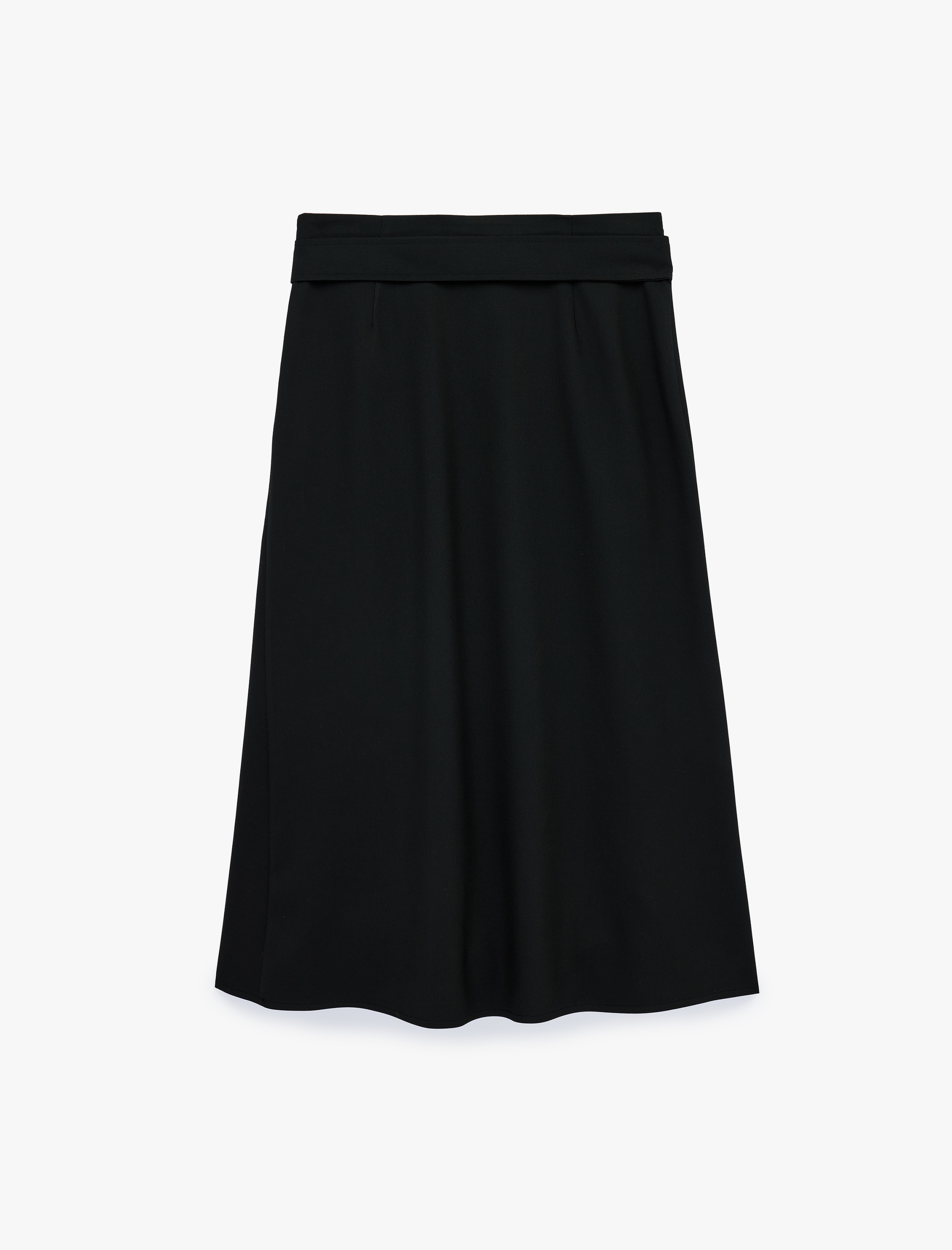   Pileli Kemerli Midi Etek