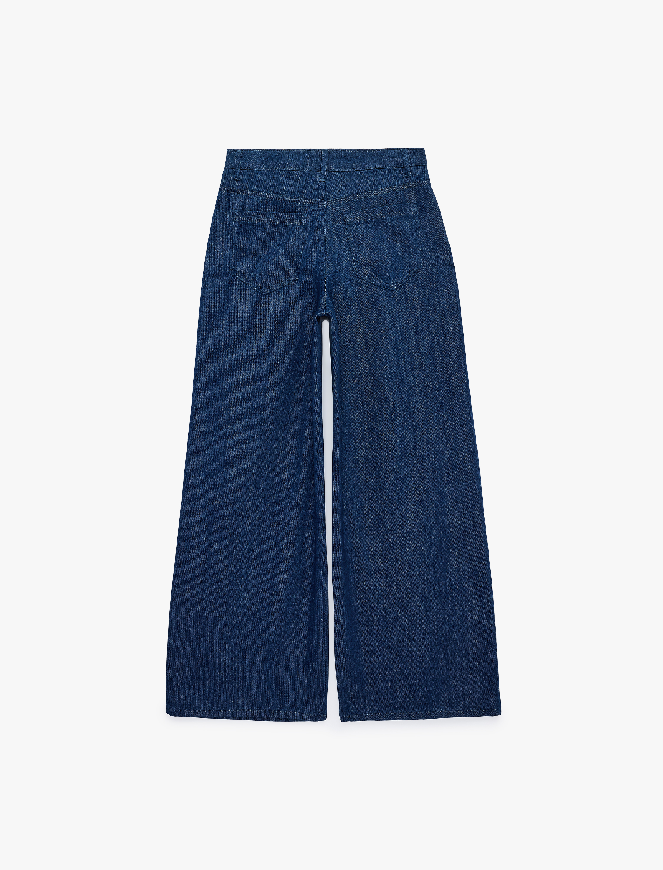   Koton X Sima Tarkan - Rahat Kalıp Cepli Düğmeli Pileli Geniş Paça Denim Pantolon