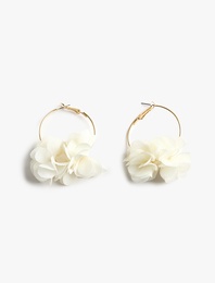 Çiçekli Halka Küpe