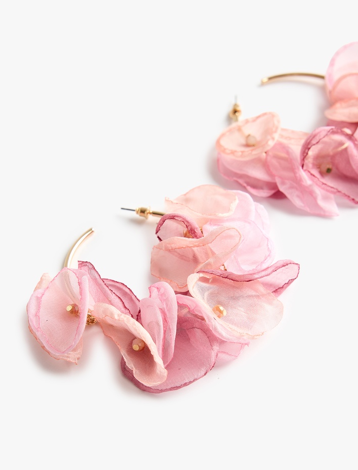 Kadın Çelik Karışımlı Çiçekli Halka Küpe