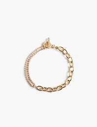 Taş Detaylı Zincir Bileklik