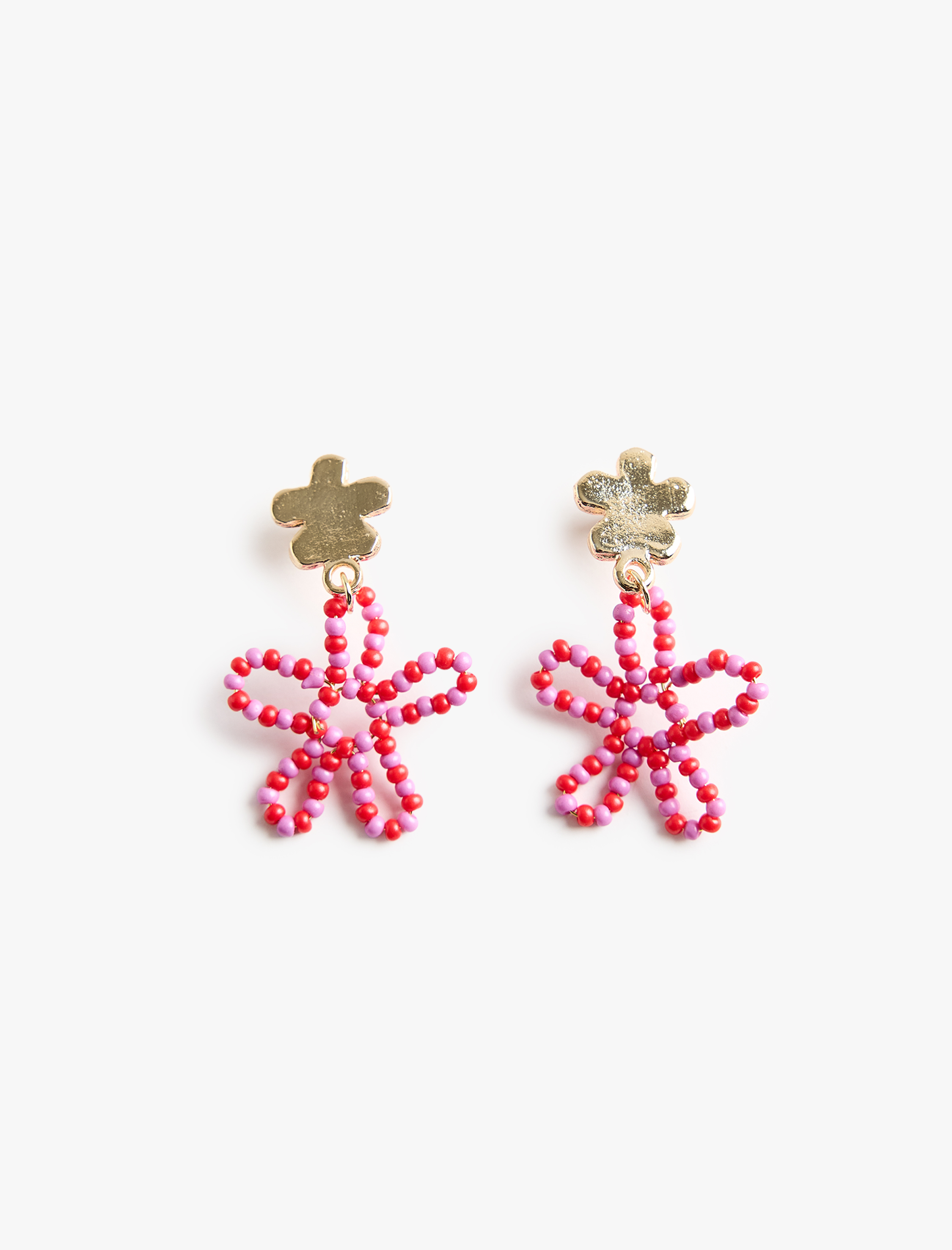  Kadın Çok Renkli Boncuklu Sallantılı Yıldız Küpe