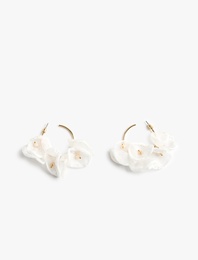 Çiçekli Halka Küpe