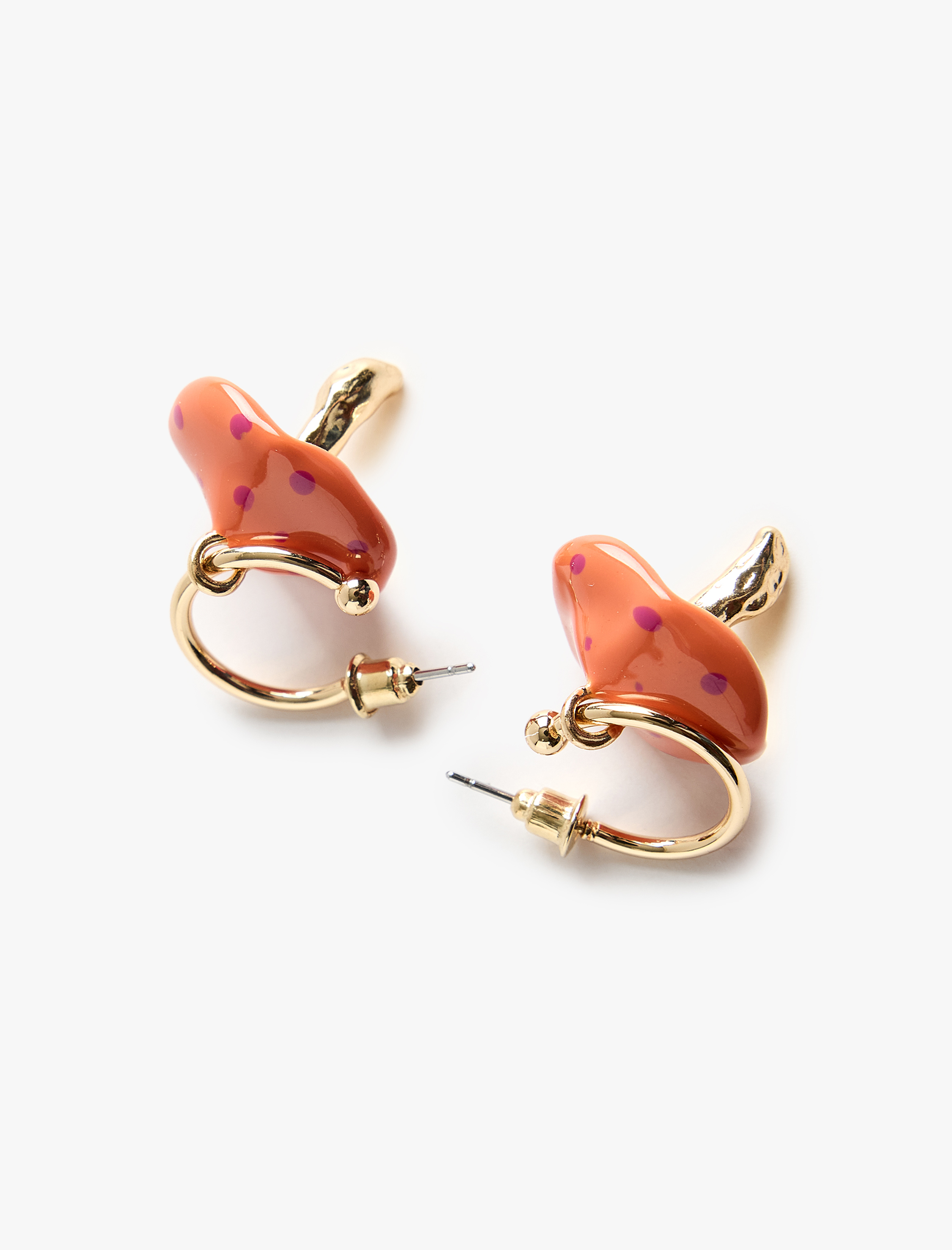  Kadın Çelik Karışımlı Mantar Charm Halka Küpe