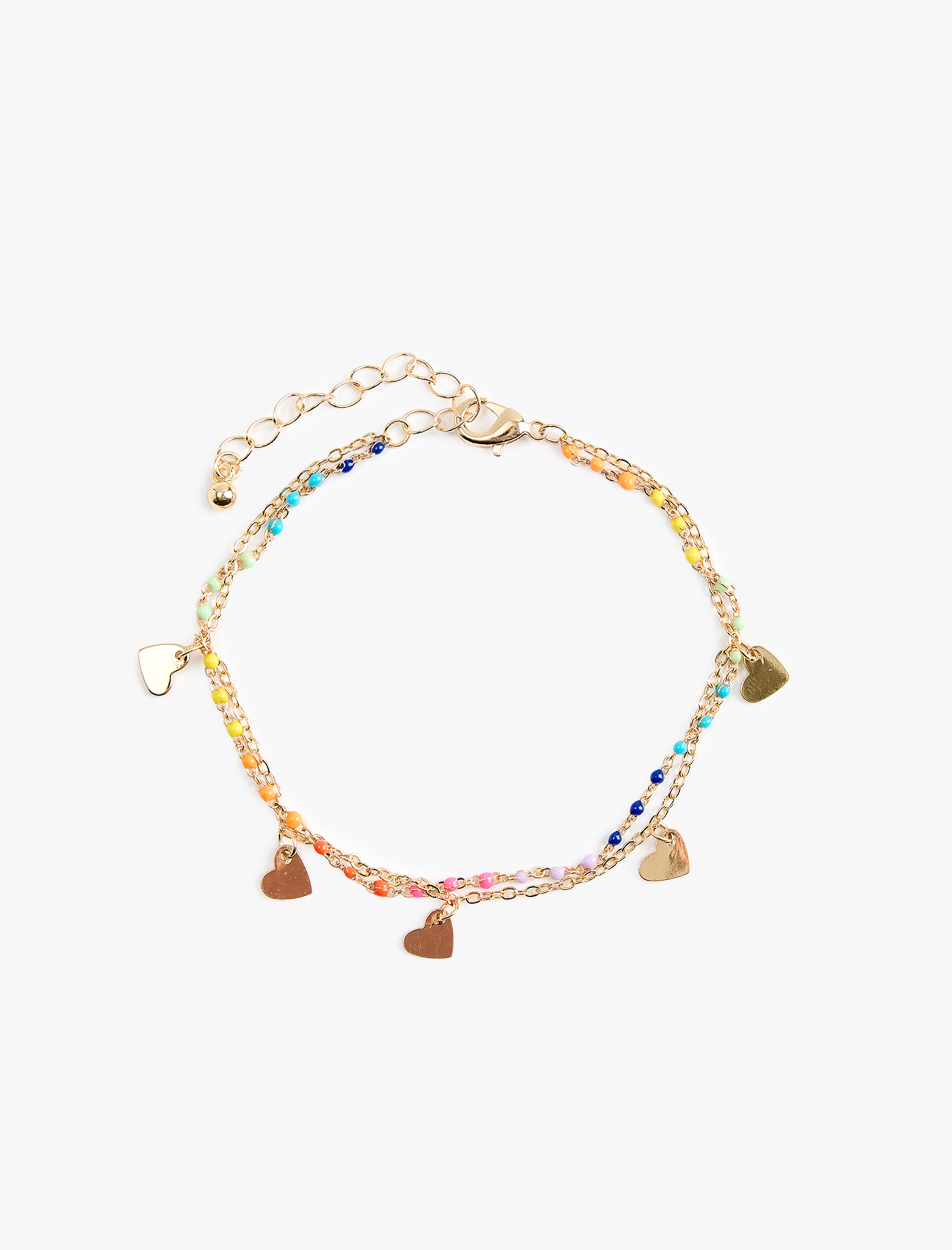  Kadın Kalp Detaylı Zincir Bileklik