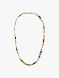 Çok Renkli Boncuklu Kolye