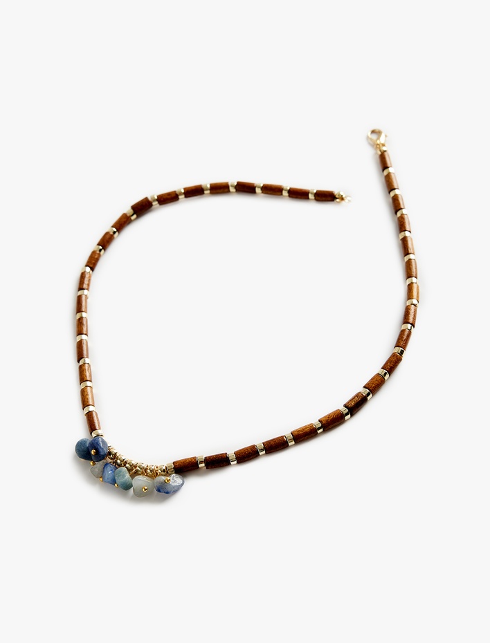 Kadın Çok Renkli Ahşap Boncuklu Kolye