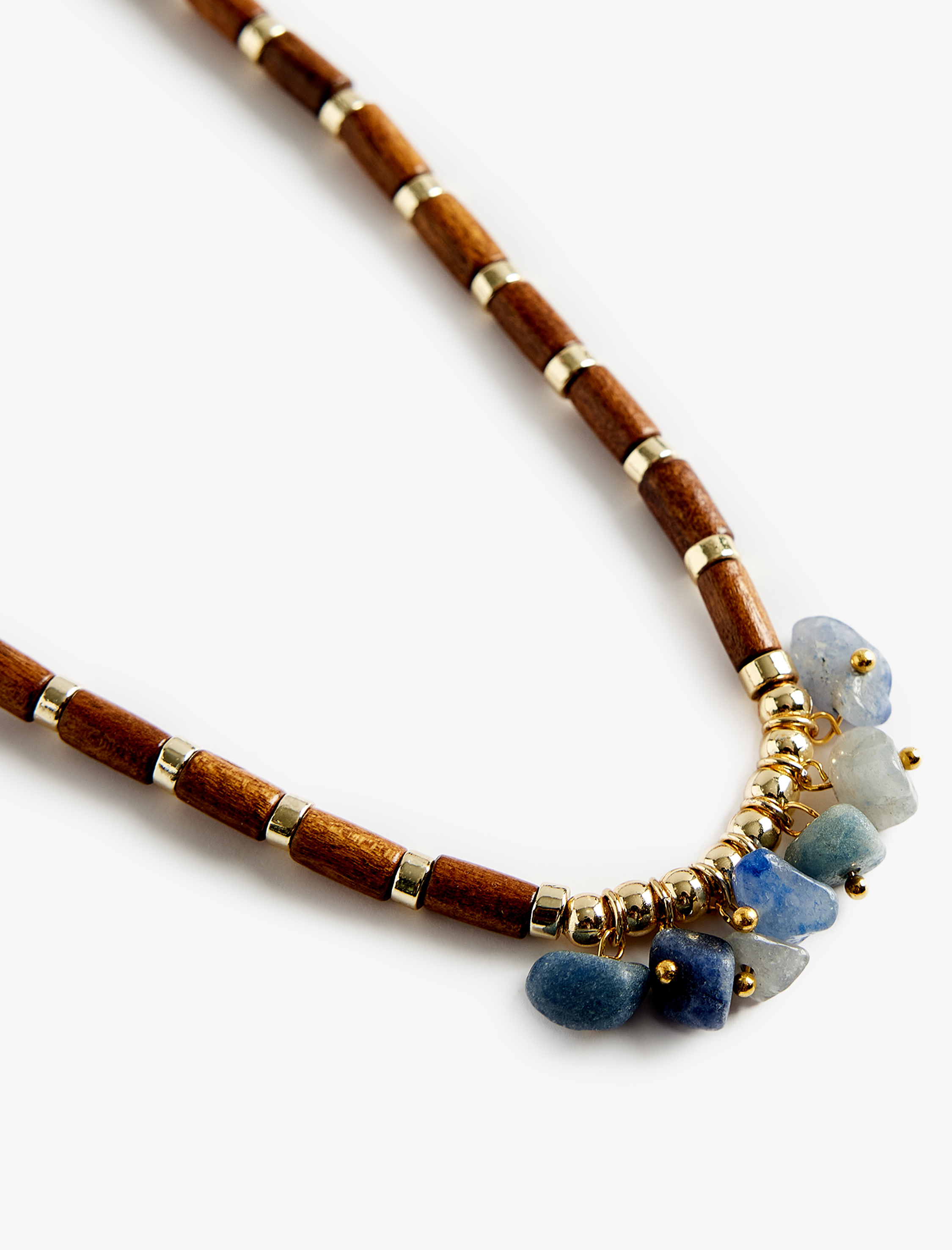  Kadın Çok Renkli Ahşap Boncuklu Kolye