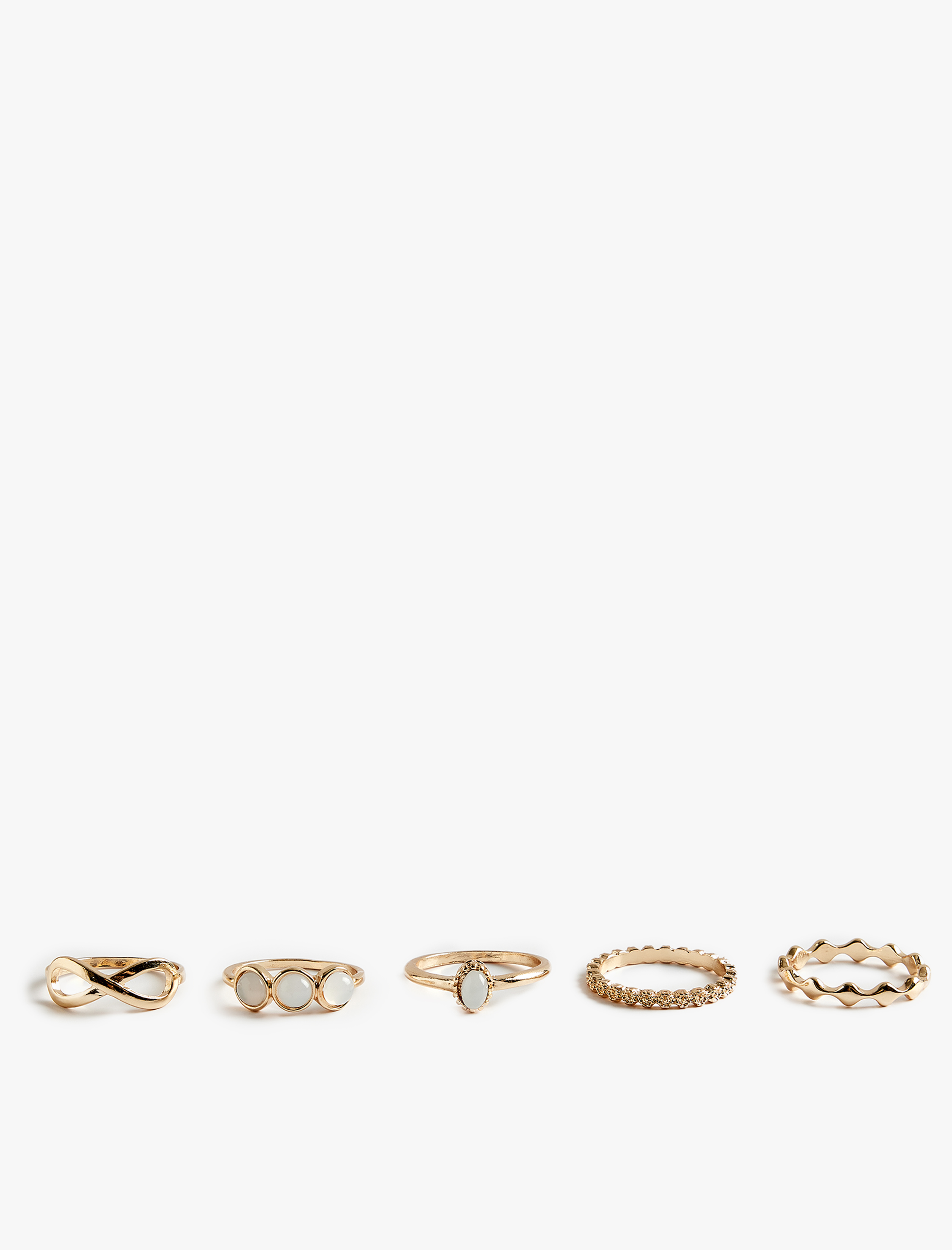  Kadın Taş Detaylı 5'li Yüzük Seti