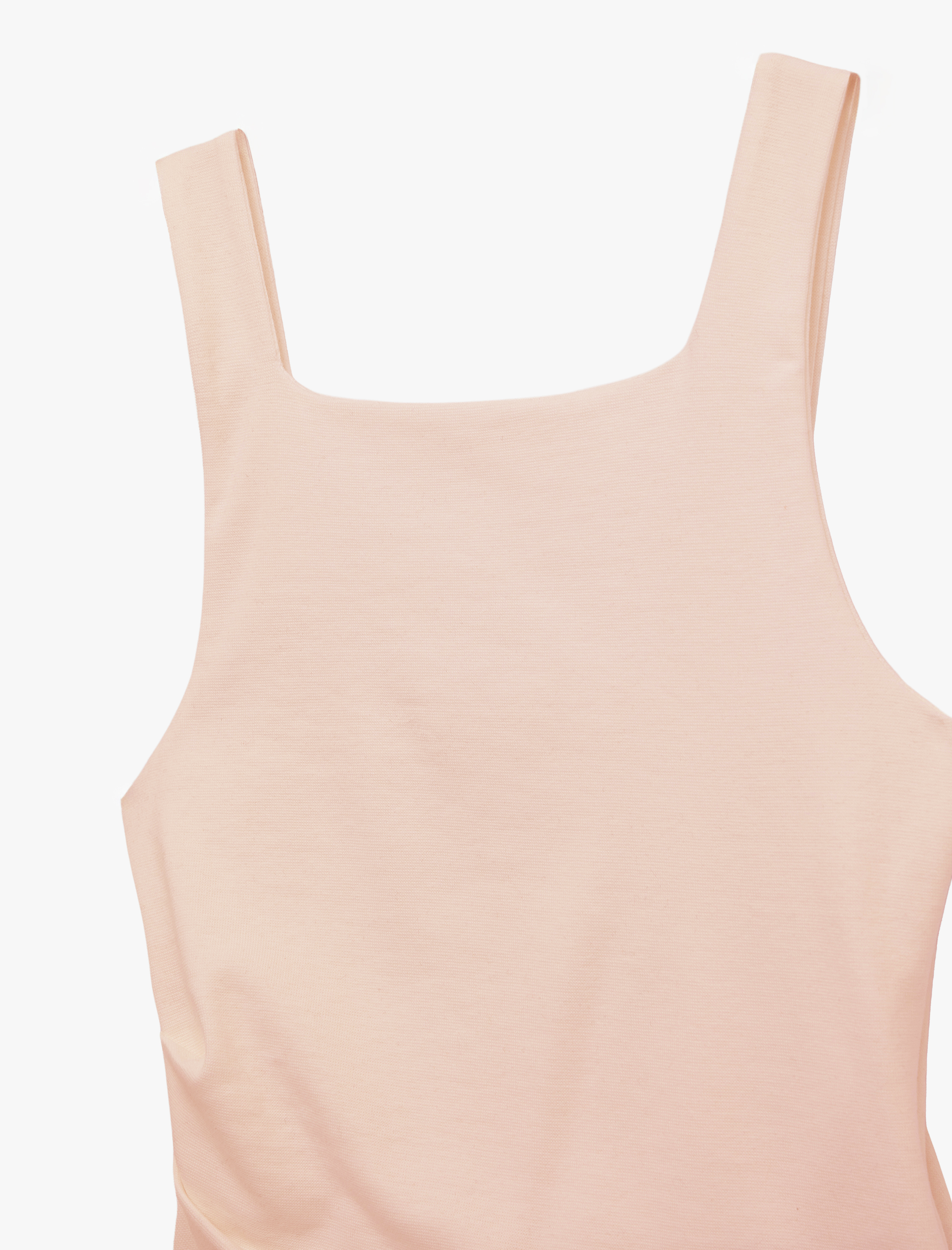   Pamuklu Kare Yaka Drapeli Kolsuz Bluz