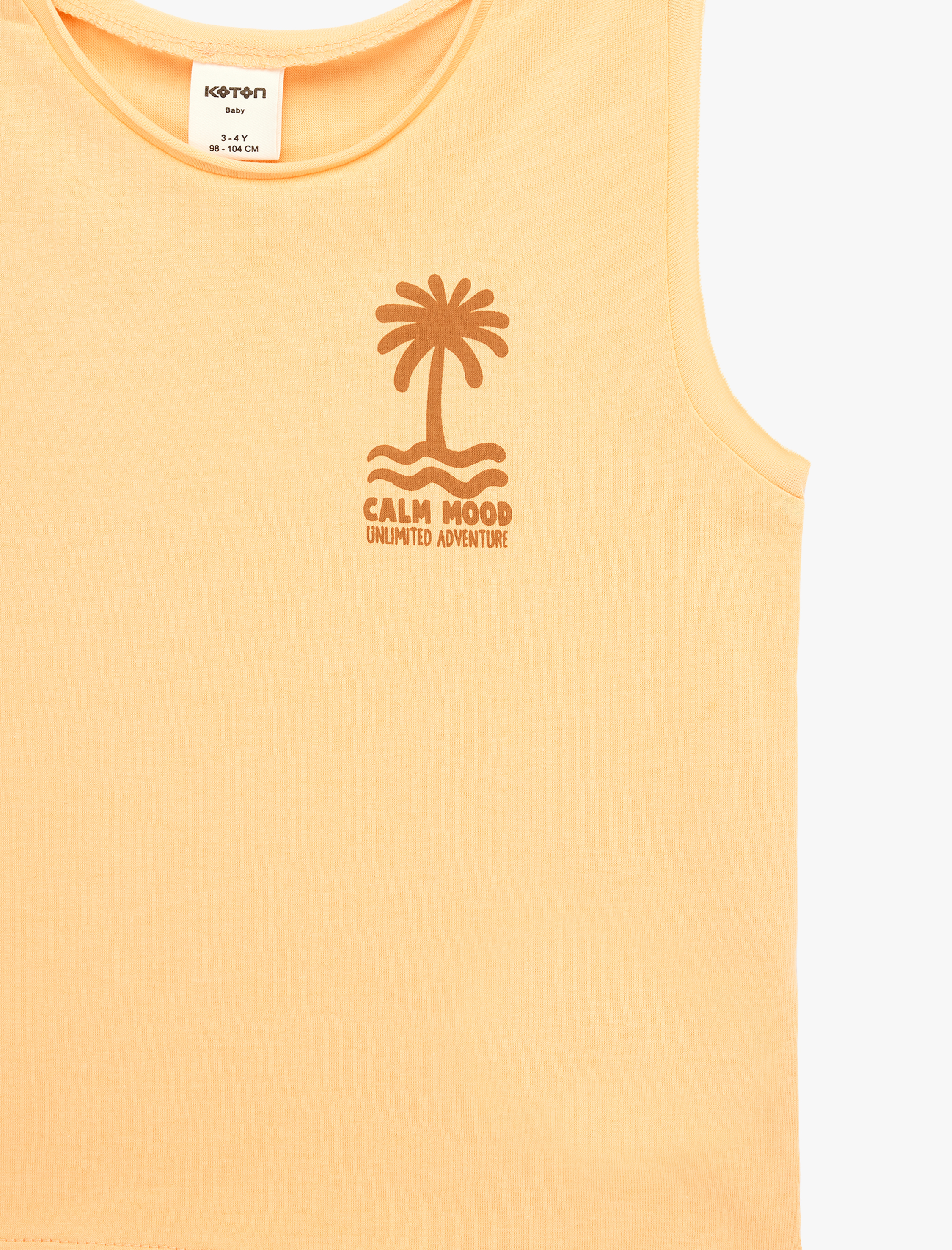  Erkek Bebek Pamuklu Bisiklet Yaka Baskılı Kolsuz Atlet