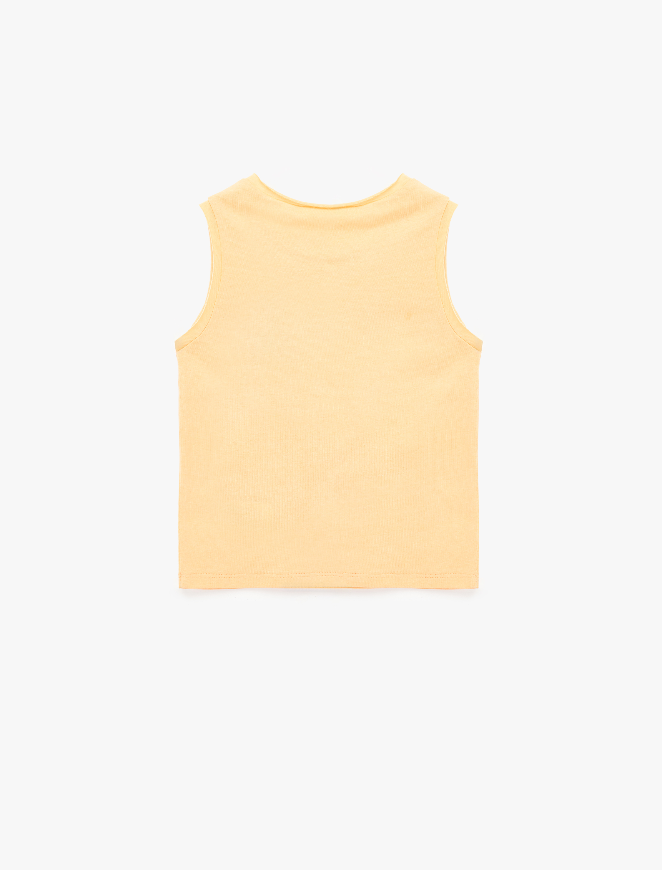  Erkek Bebek Pamuklu Bisiklet Yaka Baskılı Kolsuz Atlet