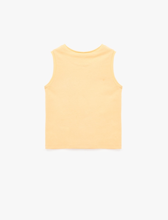 Erkek Bebek Pamuklu Bisiklet Yaka Baskılı Kolsuz Atlet