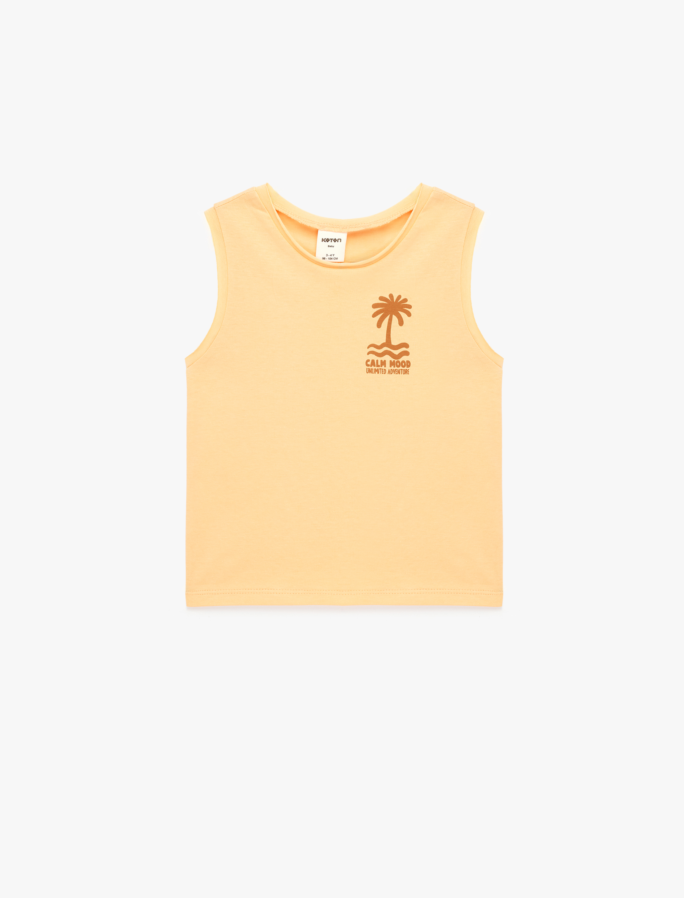  Erkek Bebek Pamuklu Bisiklet Yaka Baskılı Kolsuz Atlet