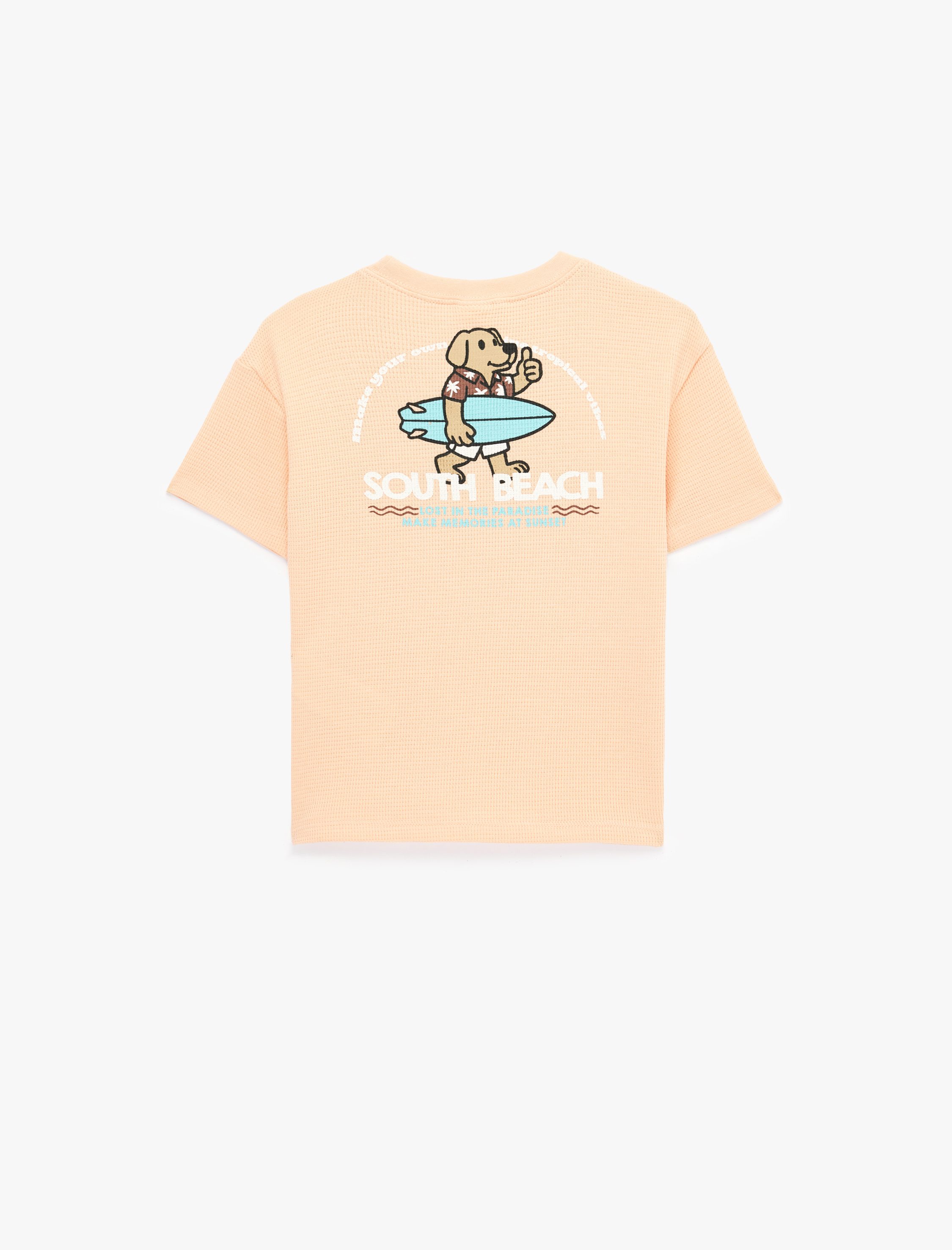  Erkek Bebek Pamuklu Kısa Kollu Bisiklet Yaka Baskılı Oversize Tişört