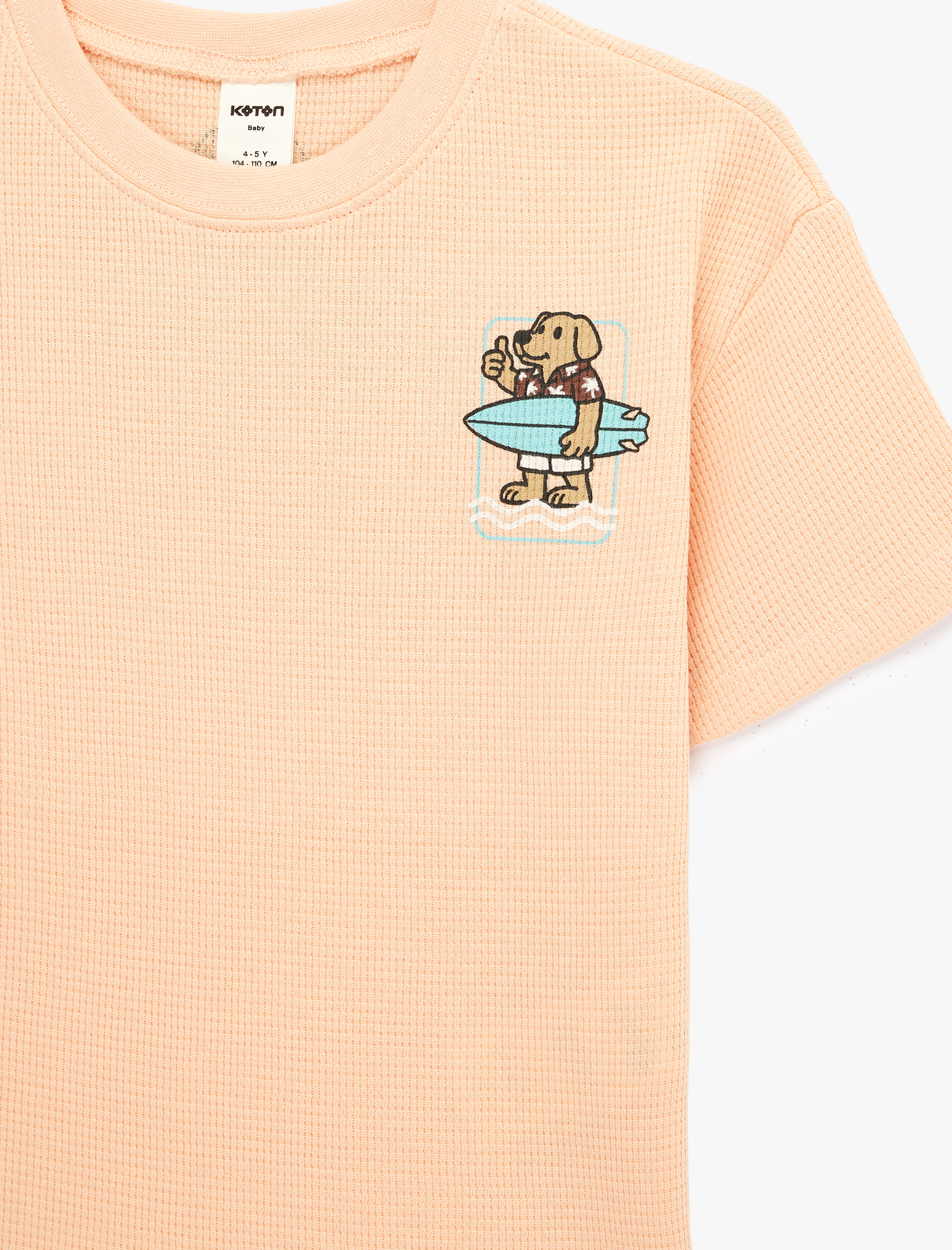  Erkek Bebek Pamuklu Kısa Kollu Bisiklet Yaka Baskılı Oversize Tişört