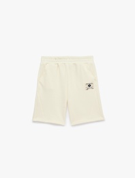 Pamuk Karışımlı Cepli Beli Bağcıklı Şort