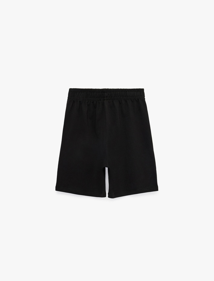 Erkek Çocuk Beli Bağcıklı Baskılı Pamuklu Şort