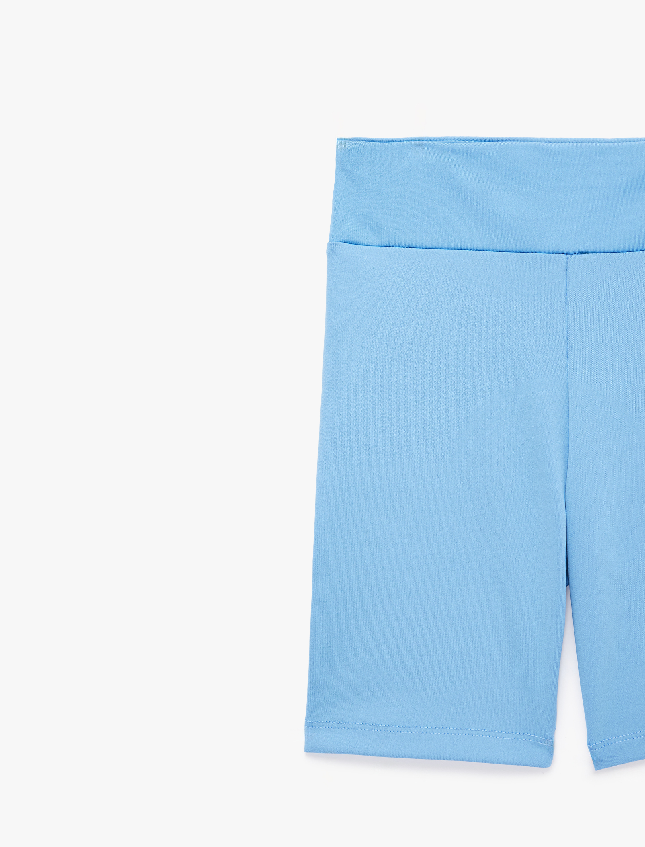  Kız Çocuk Yüksek Bel Basic Kısa Tayt