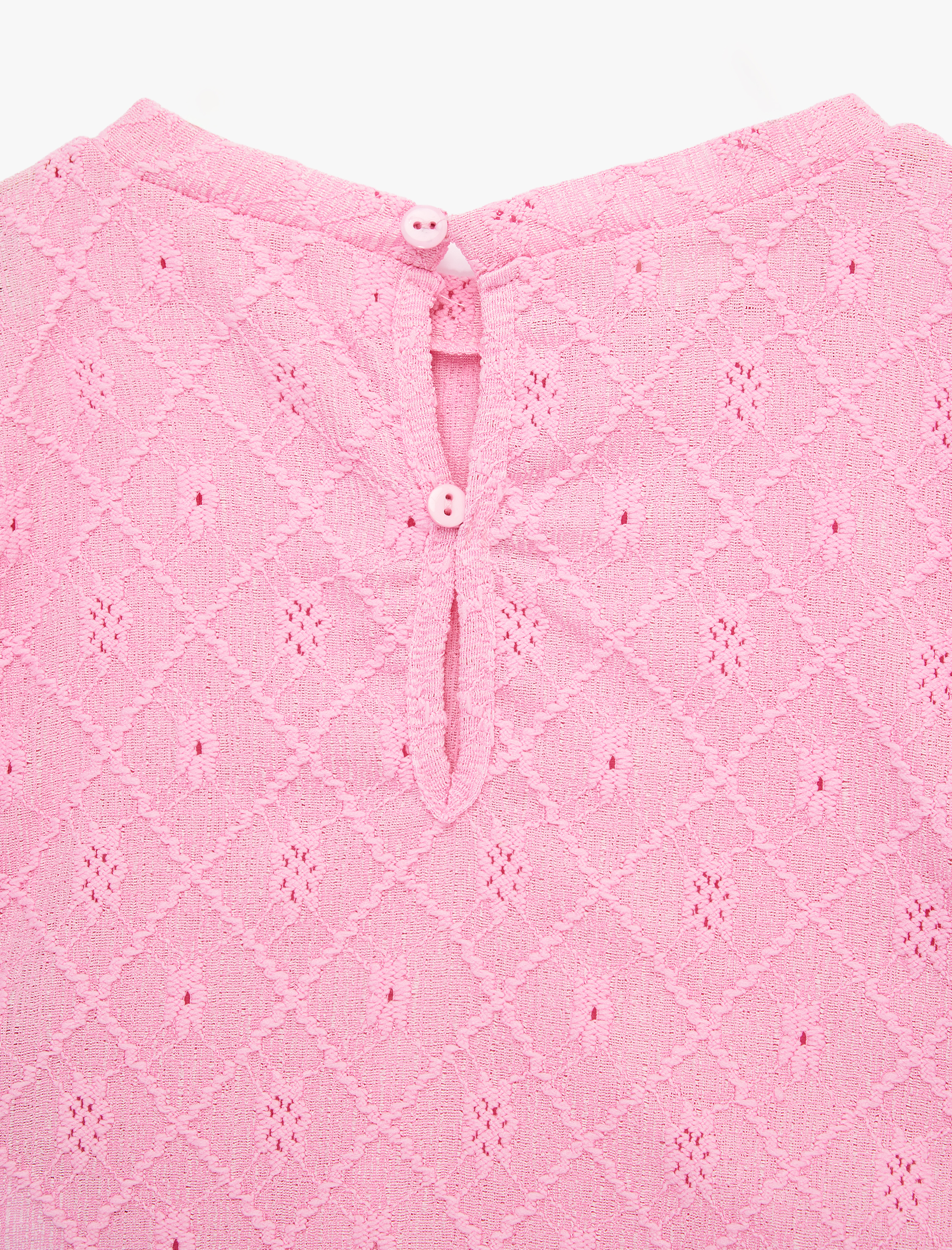  Kız Çocuk Bisiklet Yaka Kısa Kollu Brodeli Bluz