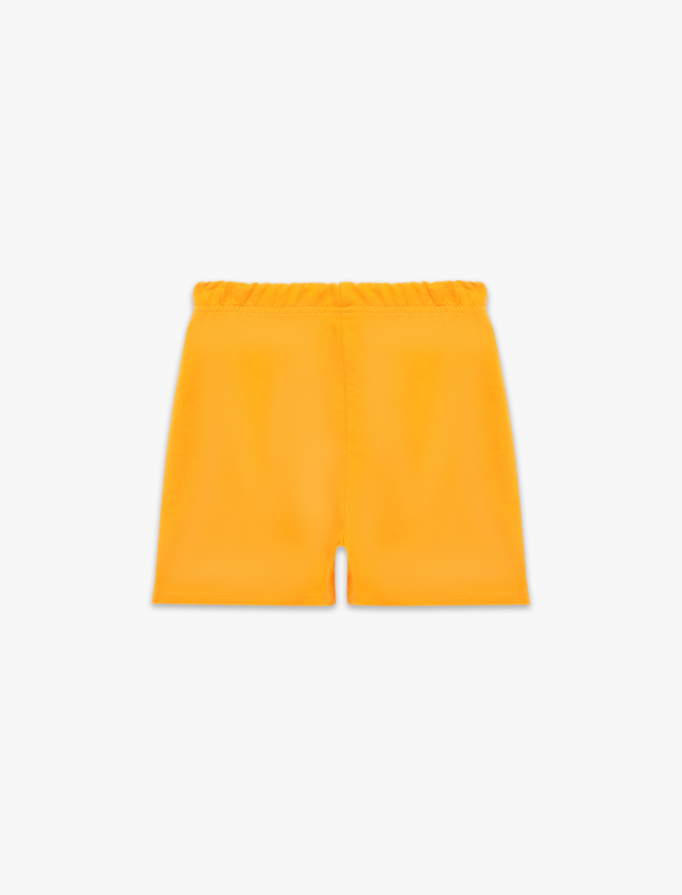  Kız Bebek Beli Lastikli Etiket Detaylı Pamuklu Şort