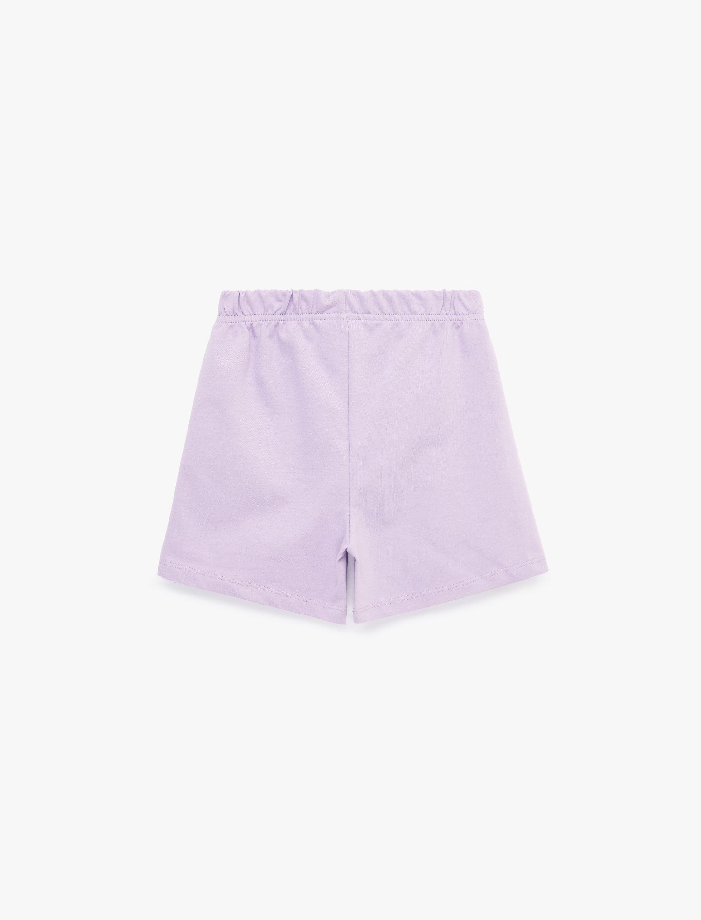  Kız Bebek Beli Lastikli Etiket Detaylı Pamuklu Şort