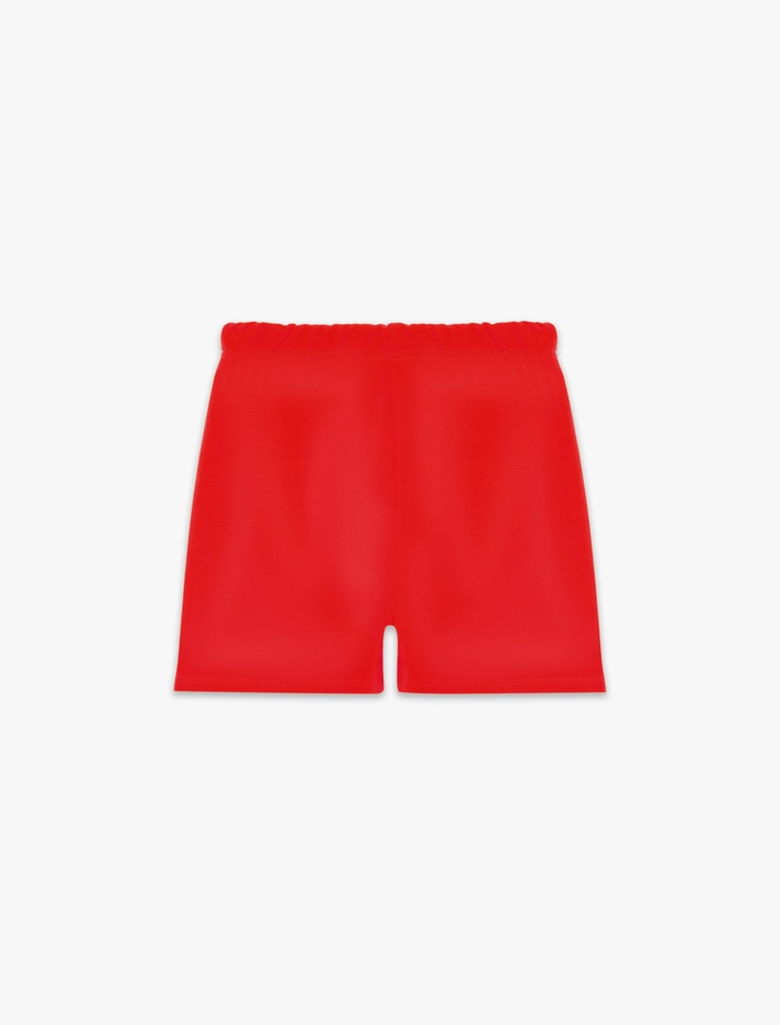 Kız Bebek Beli Lastikli Etiket Detaylı Pamuklu Şort