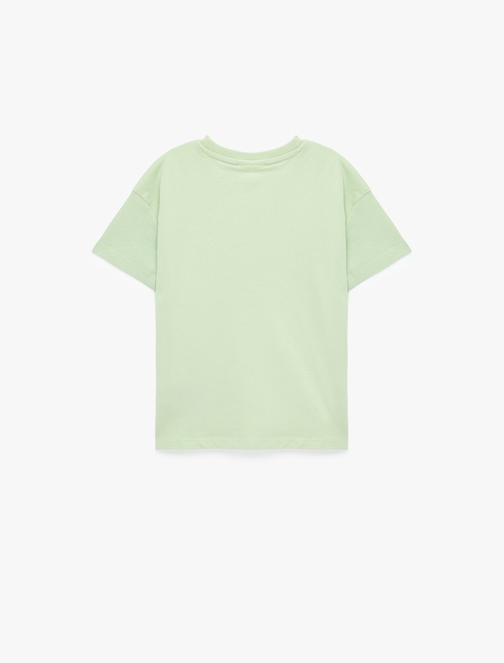 Erkek Bebek Nakış Detaylı Kısa Kollu Bisiklet Yaka Pamuklu Tişört