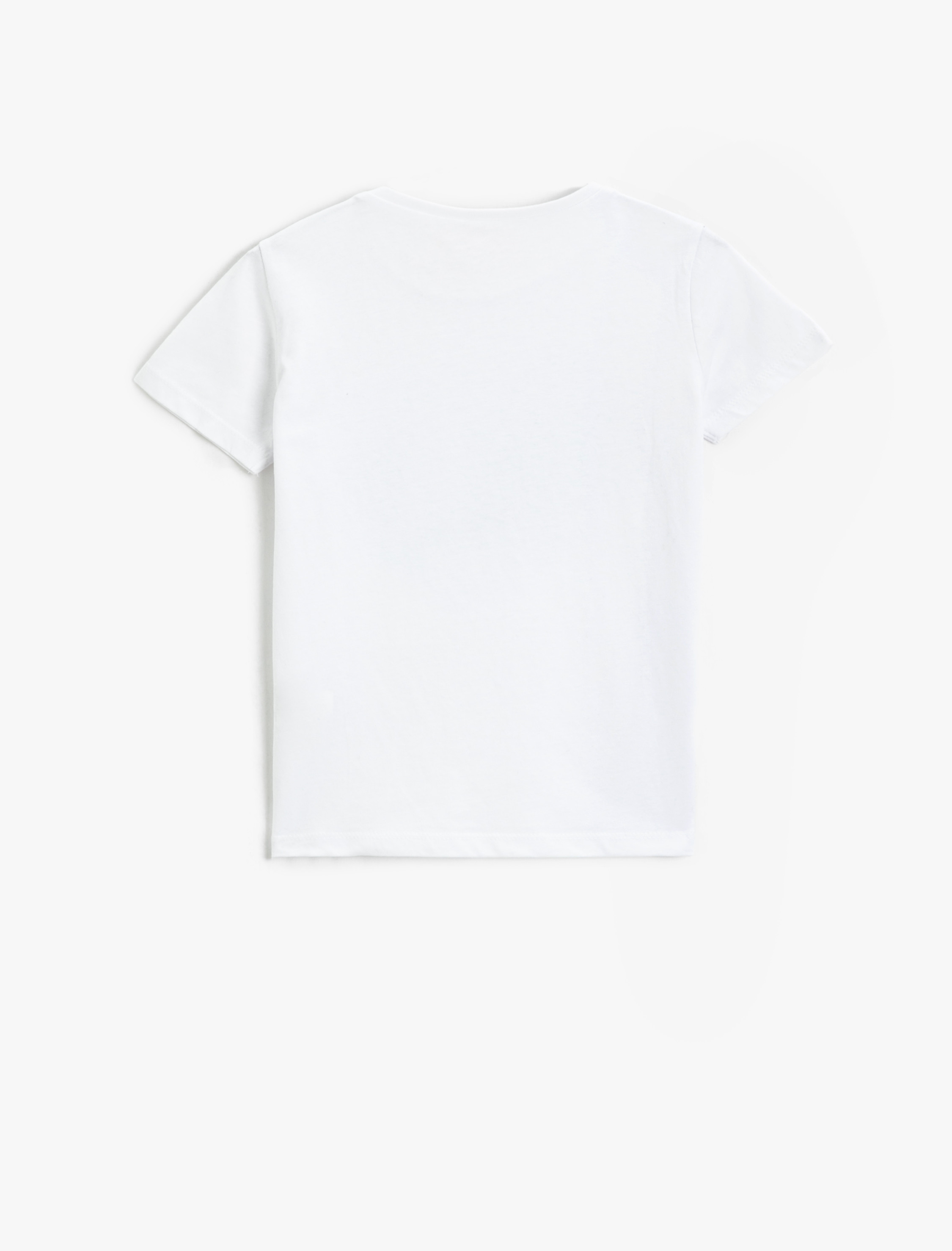  Kız Çocuk Atatürk Çift Yönlü Pul Payet İşlemeli Tişört Kısa Kollu Pamuklu Bisiklet Yaka