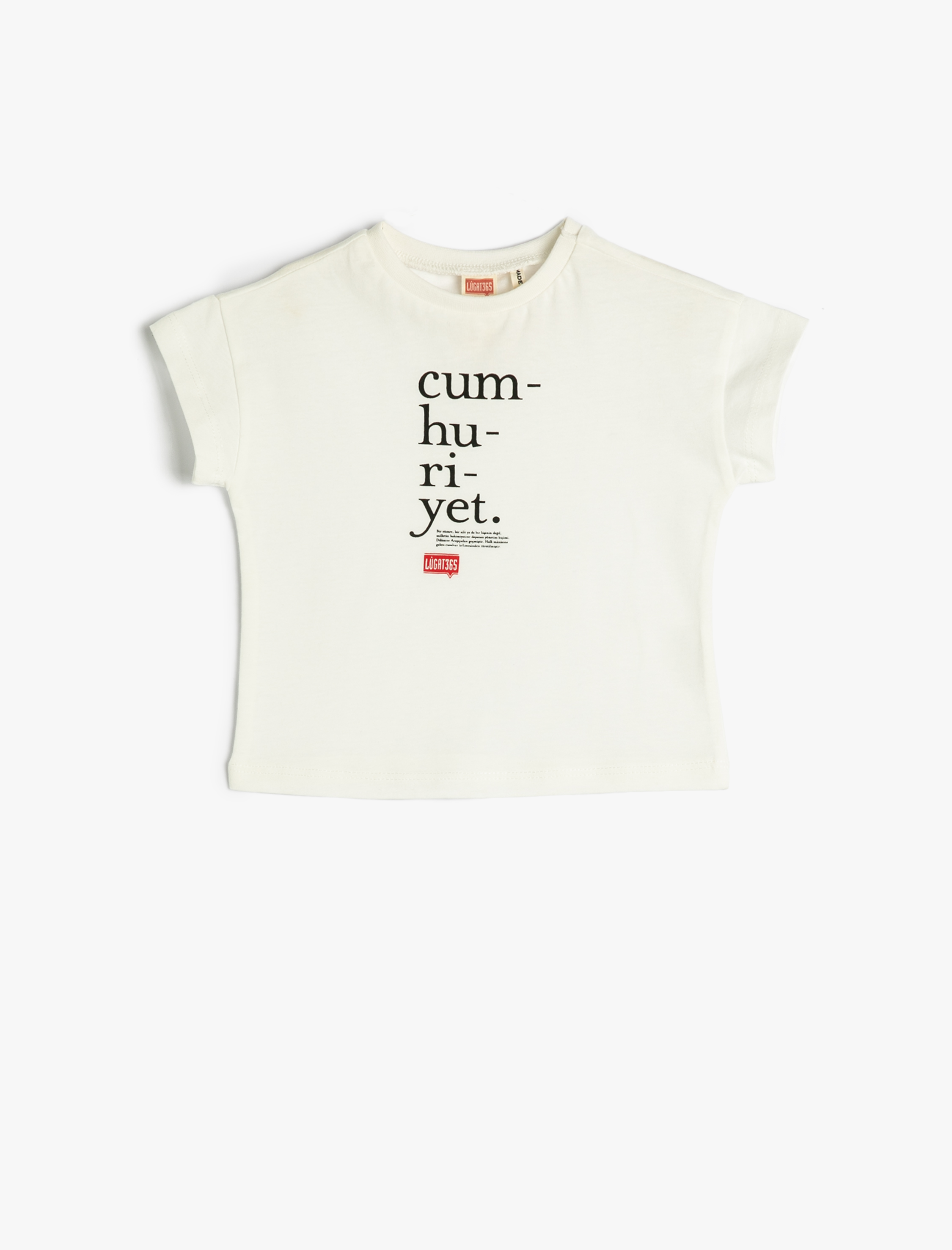  Kız Bebek Tişört Cumhuriyet Baskılı Kısa Kollu Pamuklu