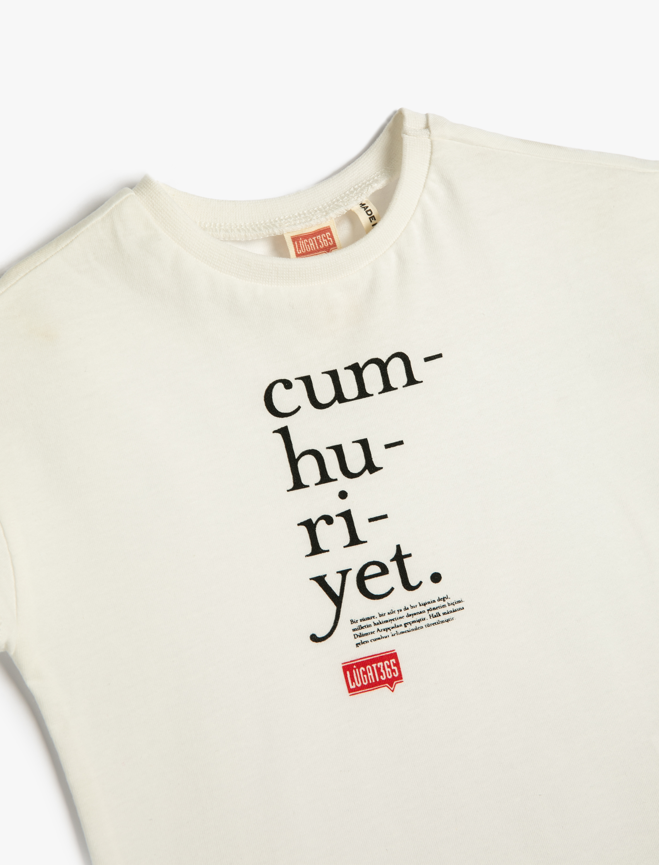  Kız Bebek Tişört Cumhuriyet Baskılı Kısa Kollu Pamuklu