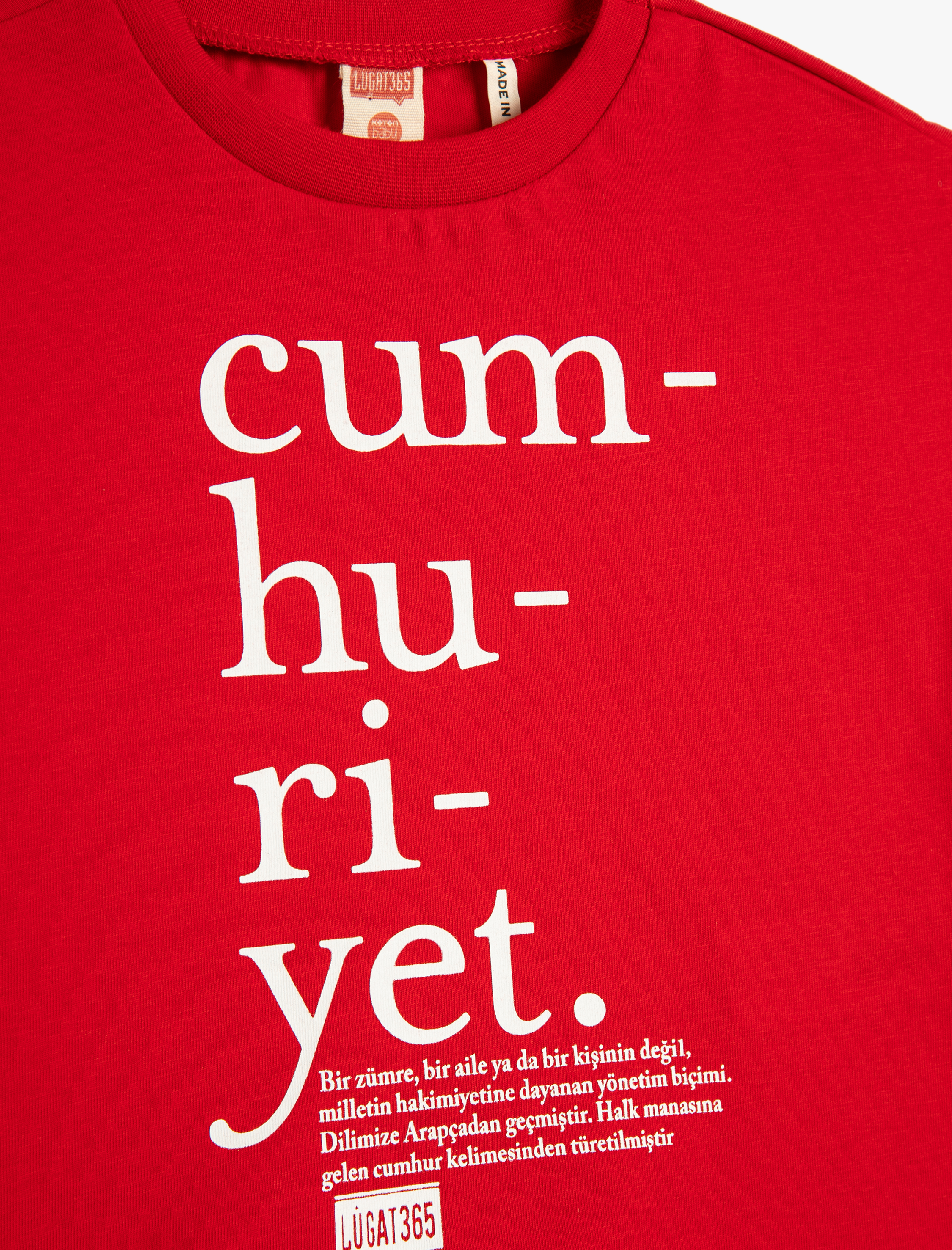  Erkek Bebek Tişört Cumhuriyet Baskılı Kısa Kollu Pamuklu