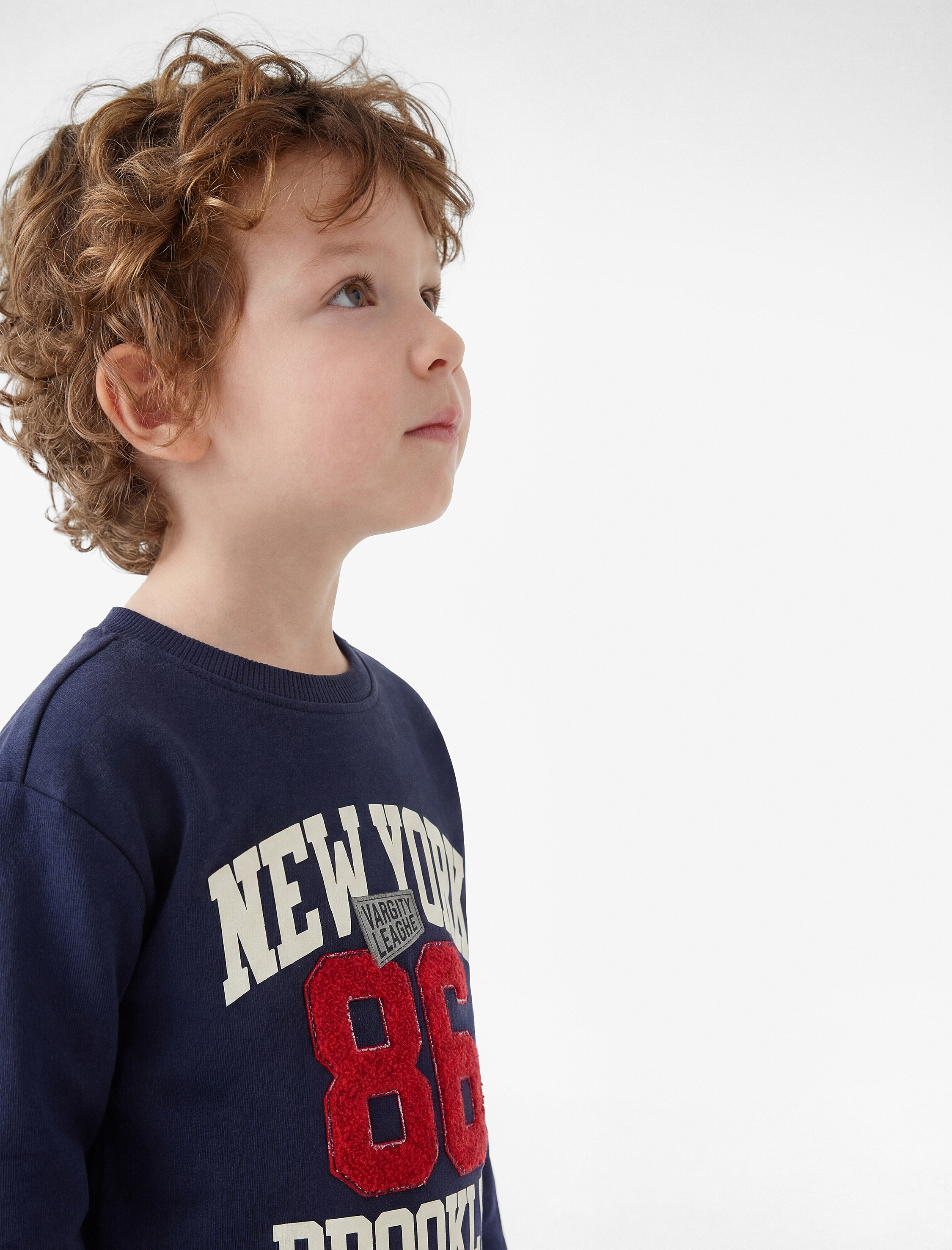  Erkek Bebek Pamuklu Beli Bağcıklı Üç İplik Şardonlu Jogger Eşofman Altı