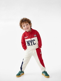 Beli Lastikli Cepli Renk Bloklu Oversize Jogger Eşofman Altı