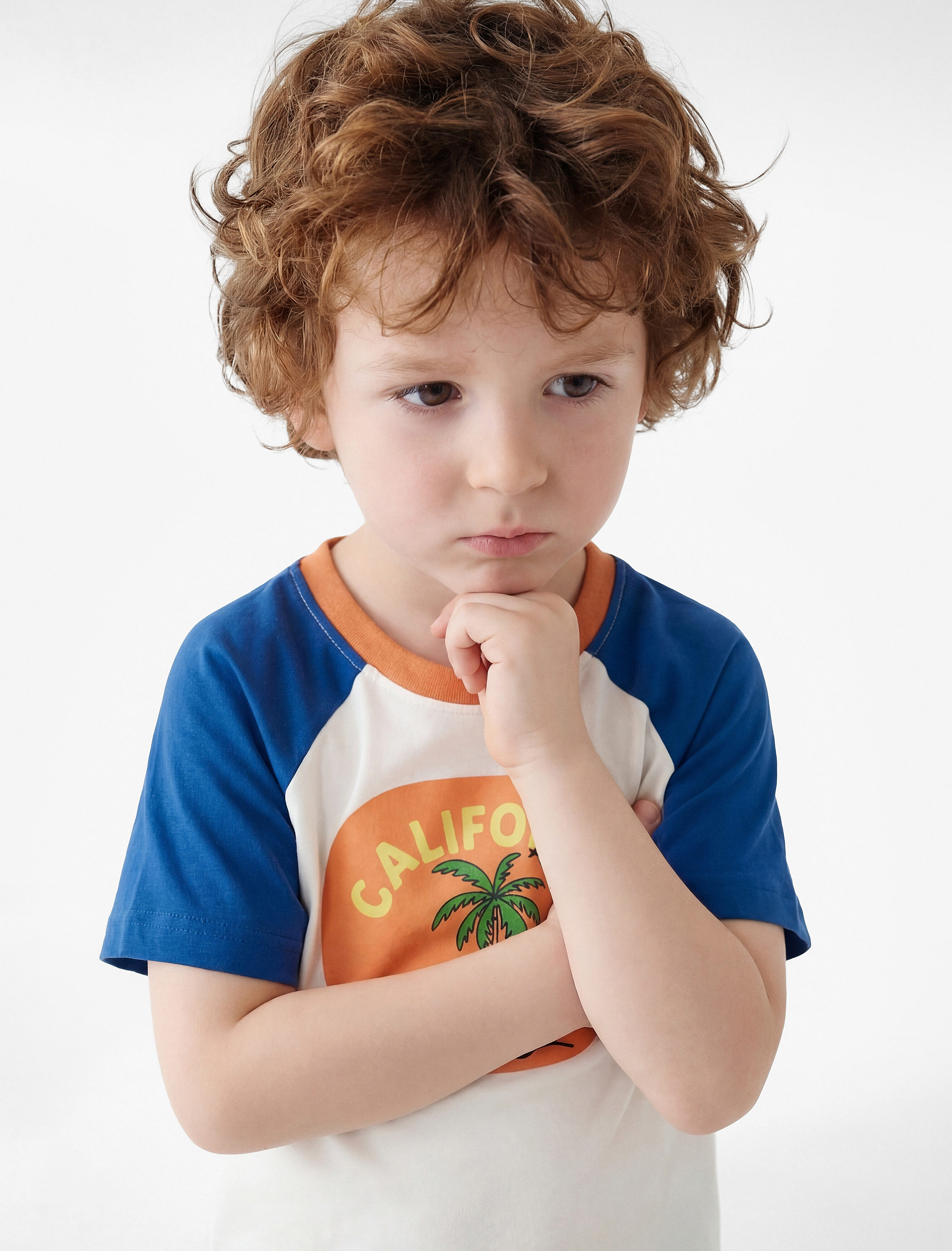  Erkek Bebek Baskılı Kısa Kollu Bisiklet Yaka Pamuklu Tişört ve Şort Takımı - 2'li Set