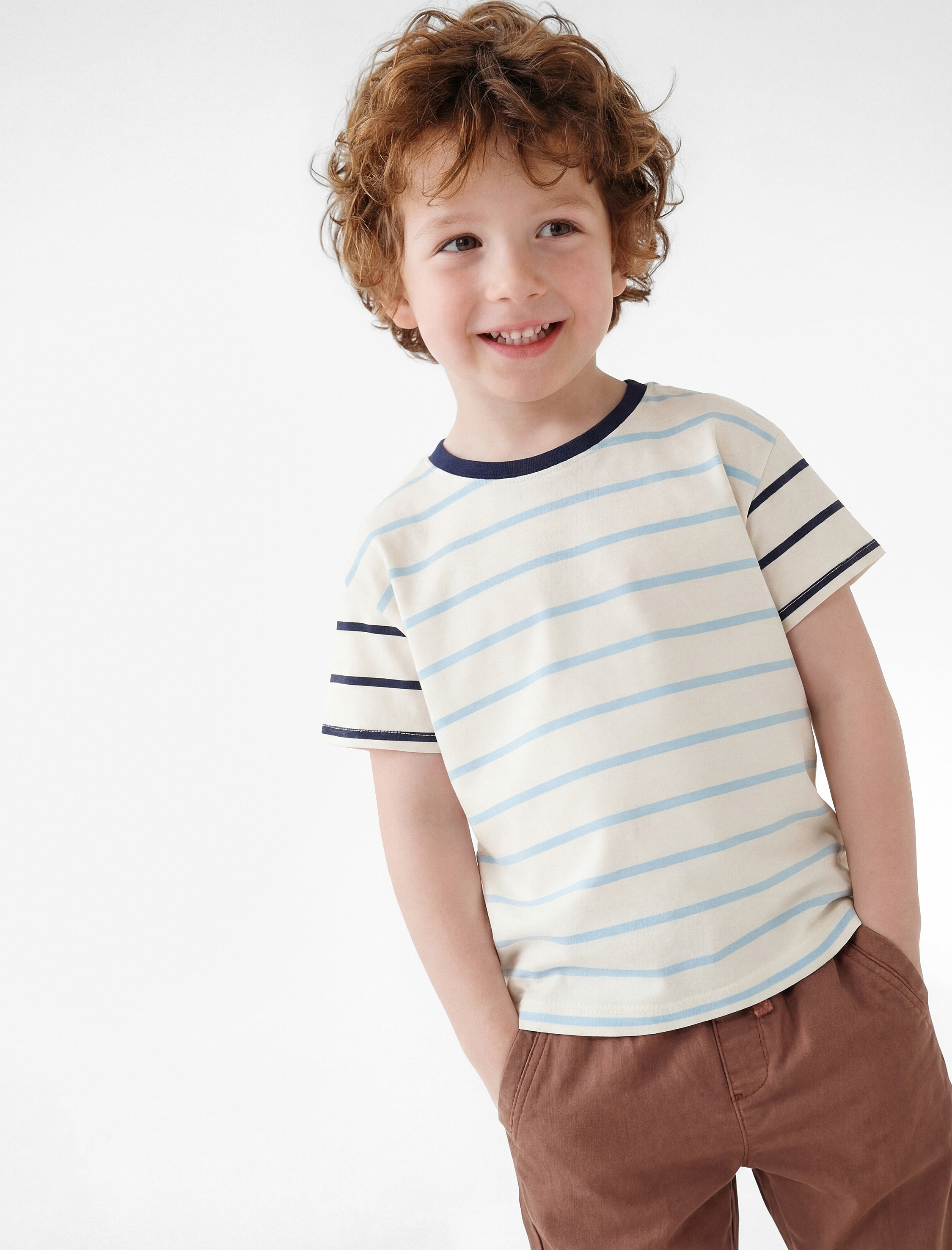  Erkek Bebek Pamuklu Beli Bağcıklı Gabardin Jogger Pantolon