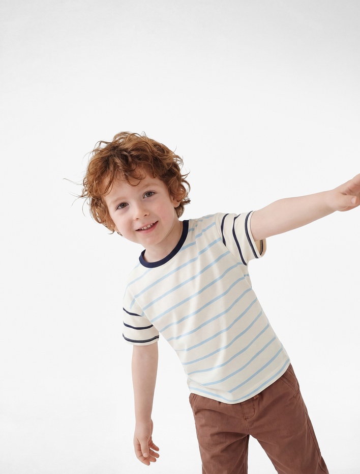 Erkek Bebek Pamuklu Beli Bağcıklı Gabardin Jogger Pantolon