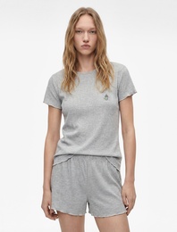 Kısa Kollu Viskon Karışımlı Rahat Kalıp Pijama Takımı - 2'li Set