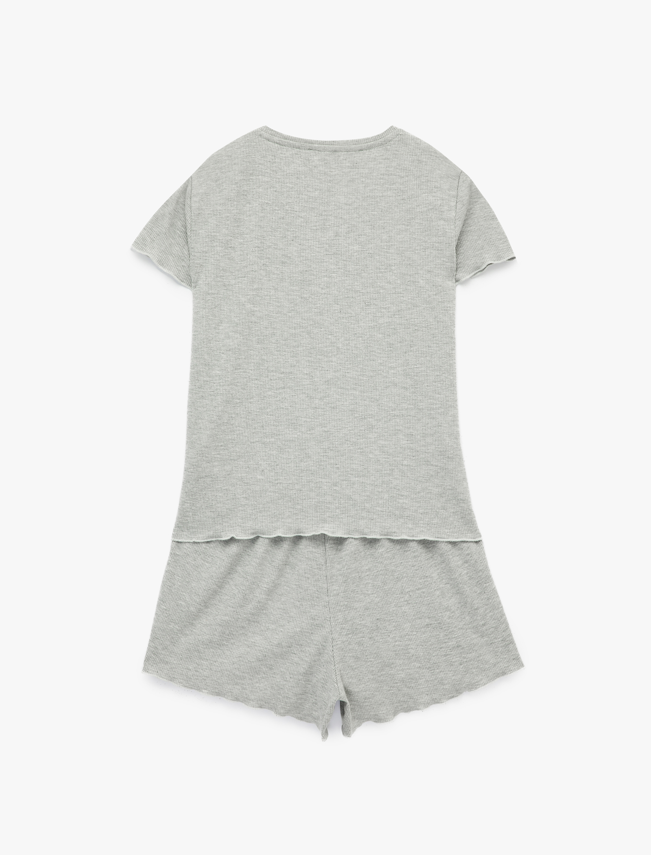   Kısa Kollu Viskon Karışımlı Rahat Kalıp Pijama Takımı - 2'li Set