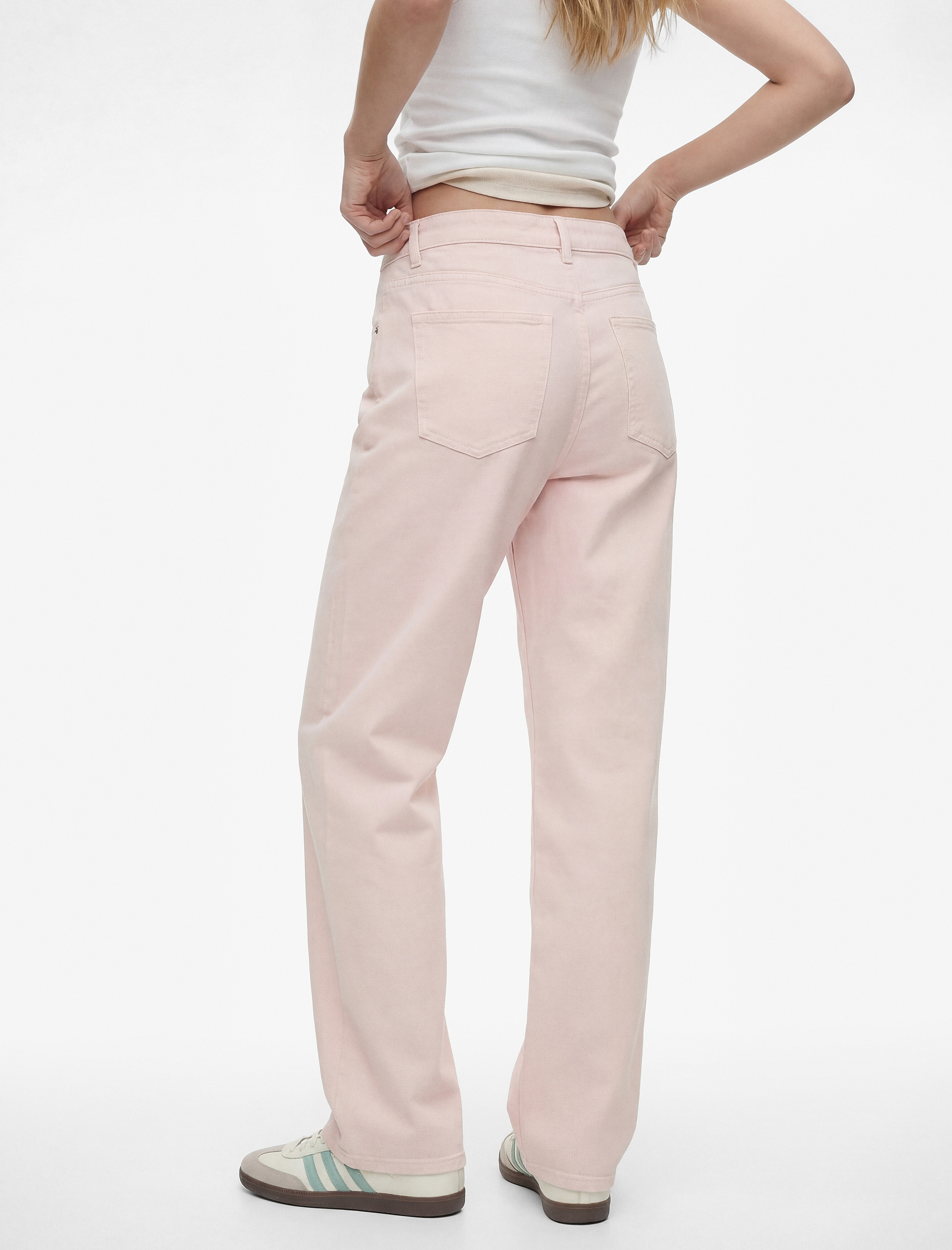   Normal Bel Dar Kalıp Pamuklu Düğmeli Kısa İspanyol Paça Pantolon -  Kick Flare Jeans