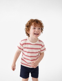 Dokulu Pamuk Karışımlı Beli Bağlamalı Basic Şort