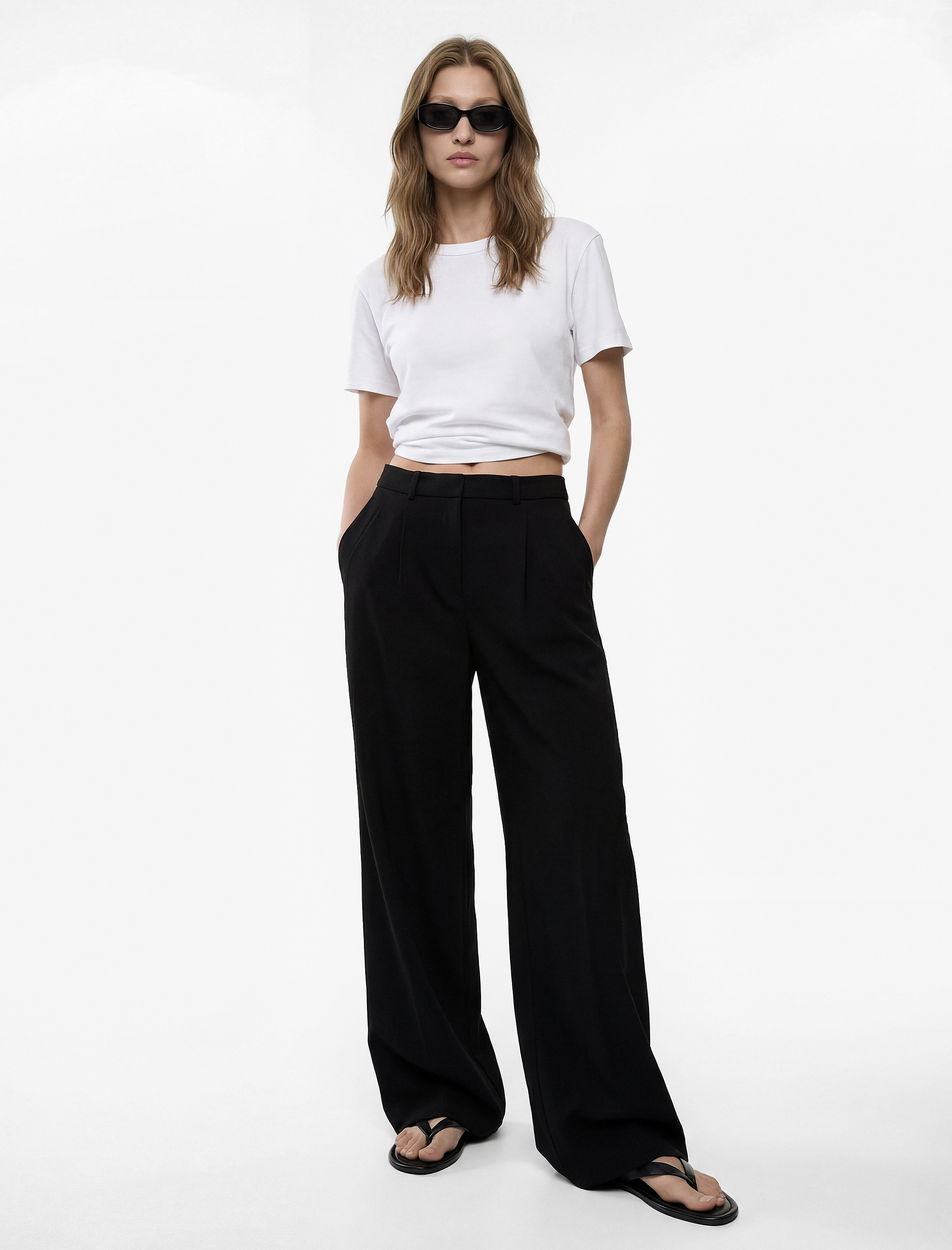   Cepli Oversize Geniş Paça Baggy Kumaş Pantolon