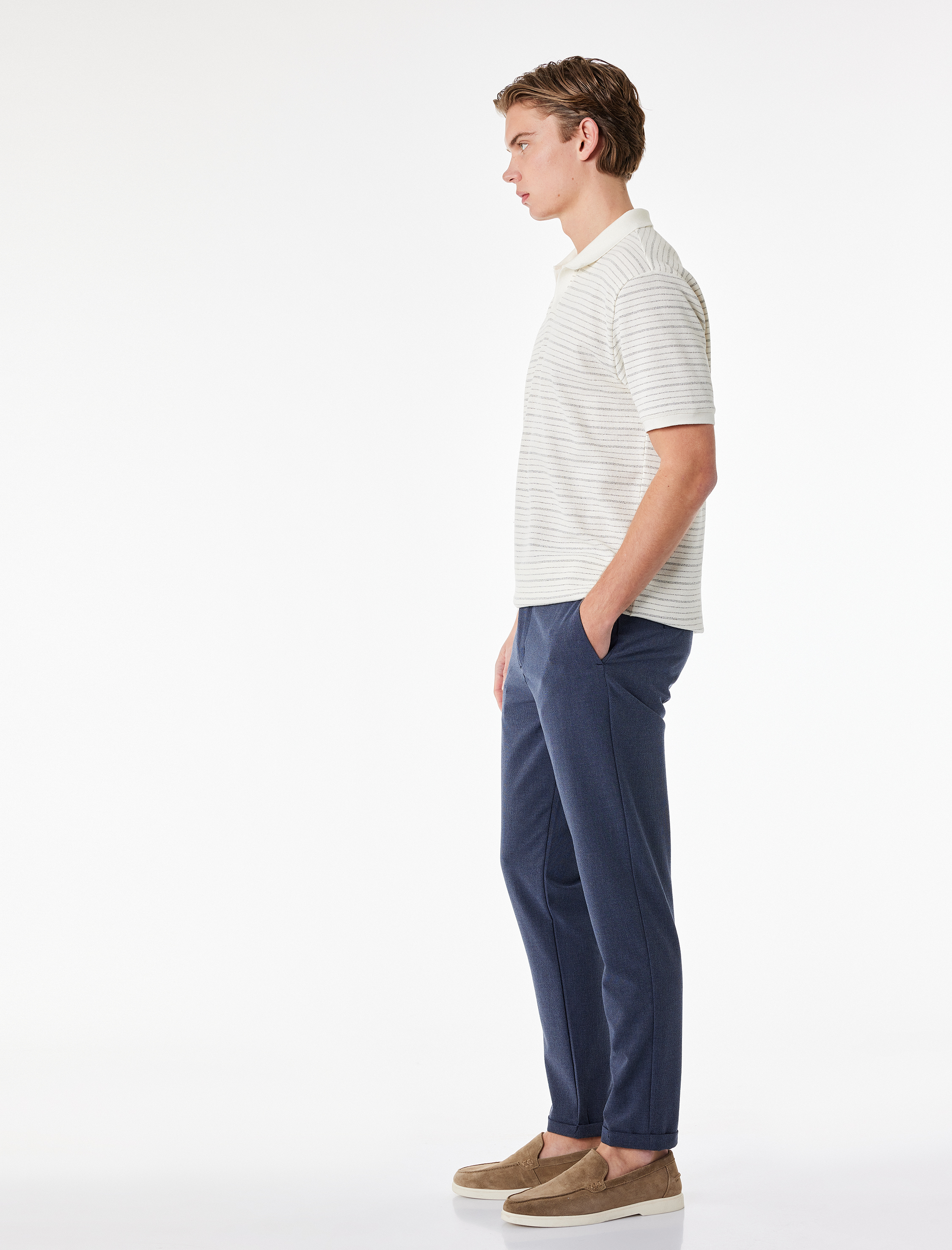 Duble Paça Cepli Viskon Karışımlı Beli Bağcıklı Düğmeli Kumaş Pantolon - Görsel 2