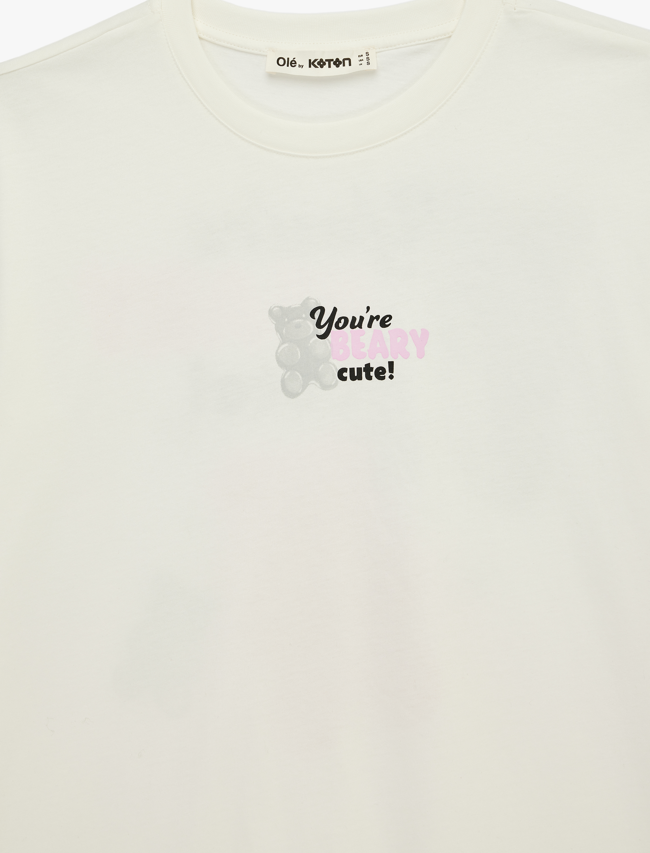 Rahat Kalıp Kısa Kollu Bisiklet Yaka Pamuklu Arkası Baskılı Tişört - Görsel 5