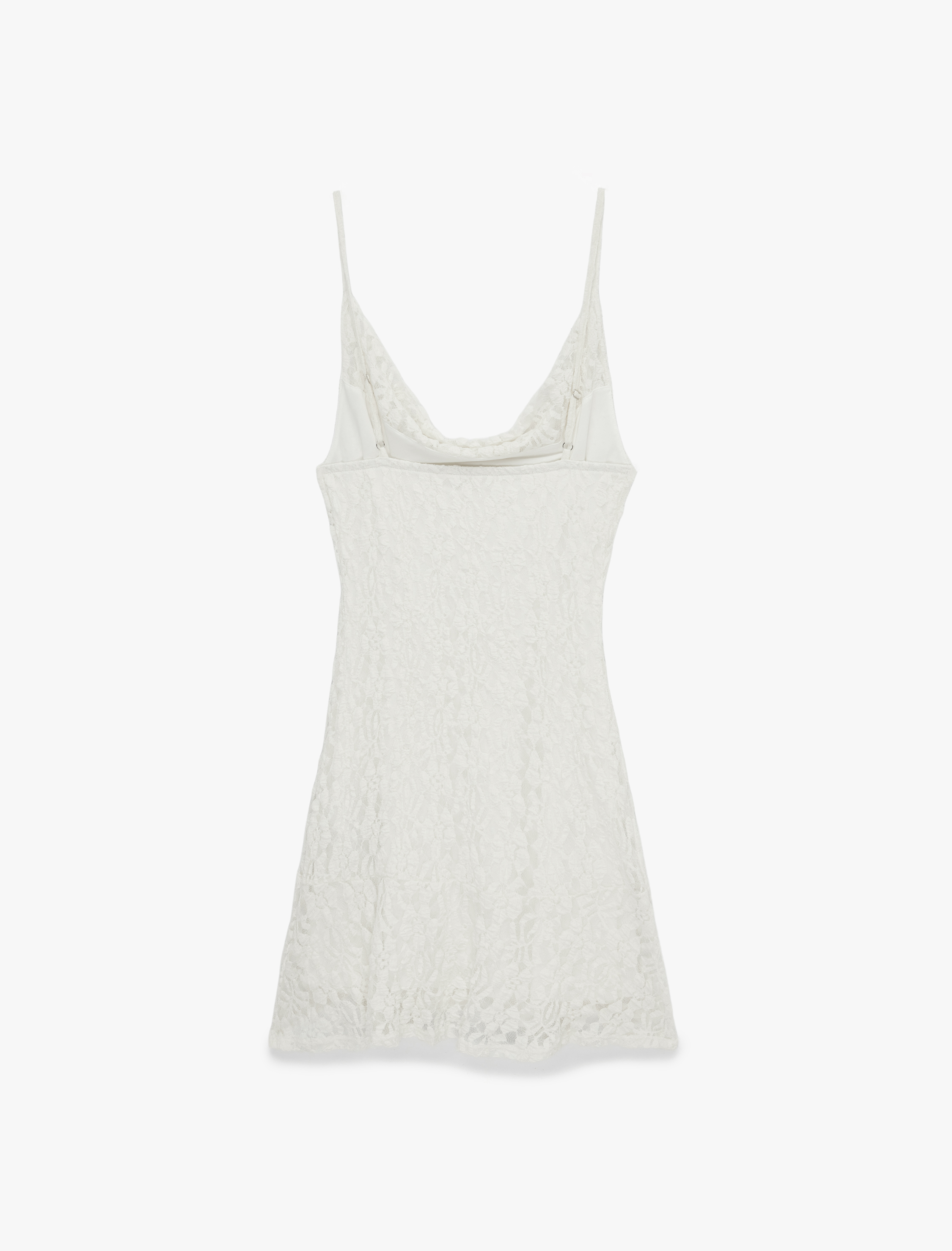   Slim Fit Degaje Yaka İnce Askılı Mini Dantel Elbise